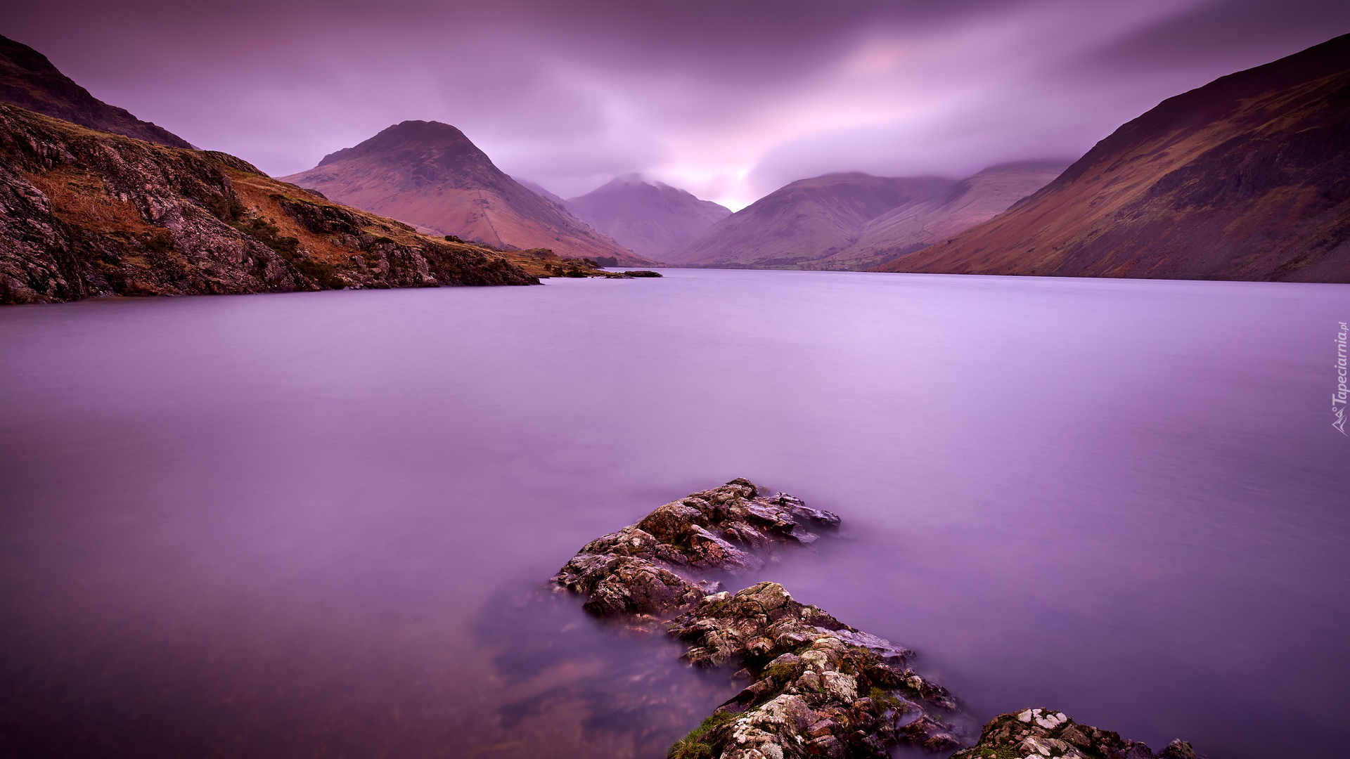 Jezioro Wast Water, Góry, Park Narodowy Lake District, Anglia