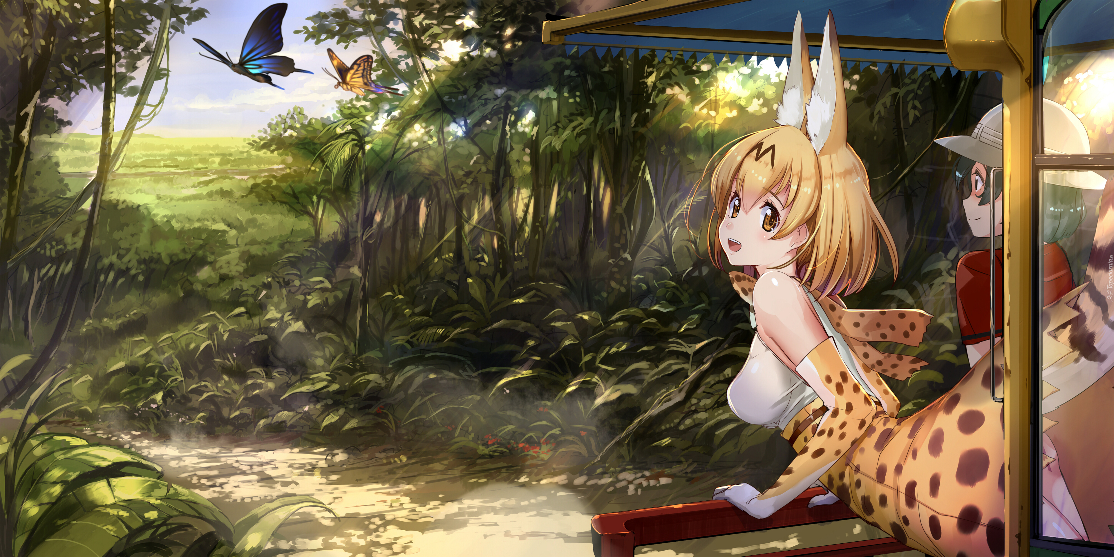 Dwie, Dziewczyny, Kaban, Serval, Anime, Kemono Friends