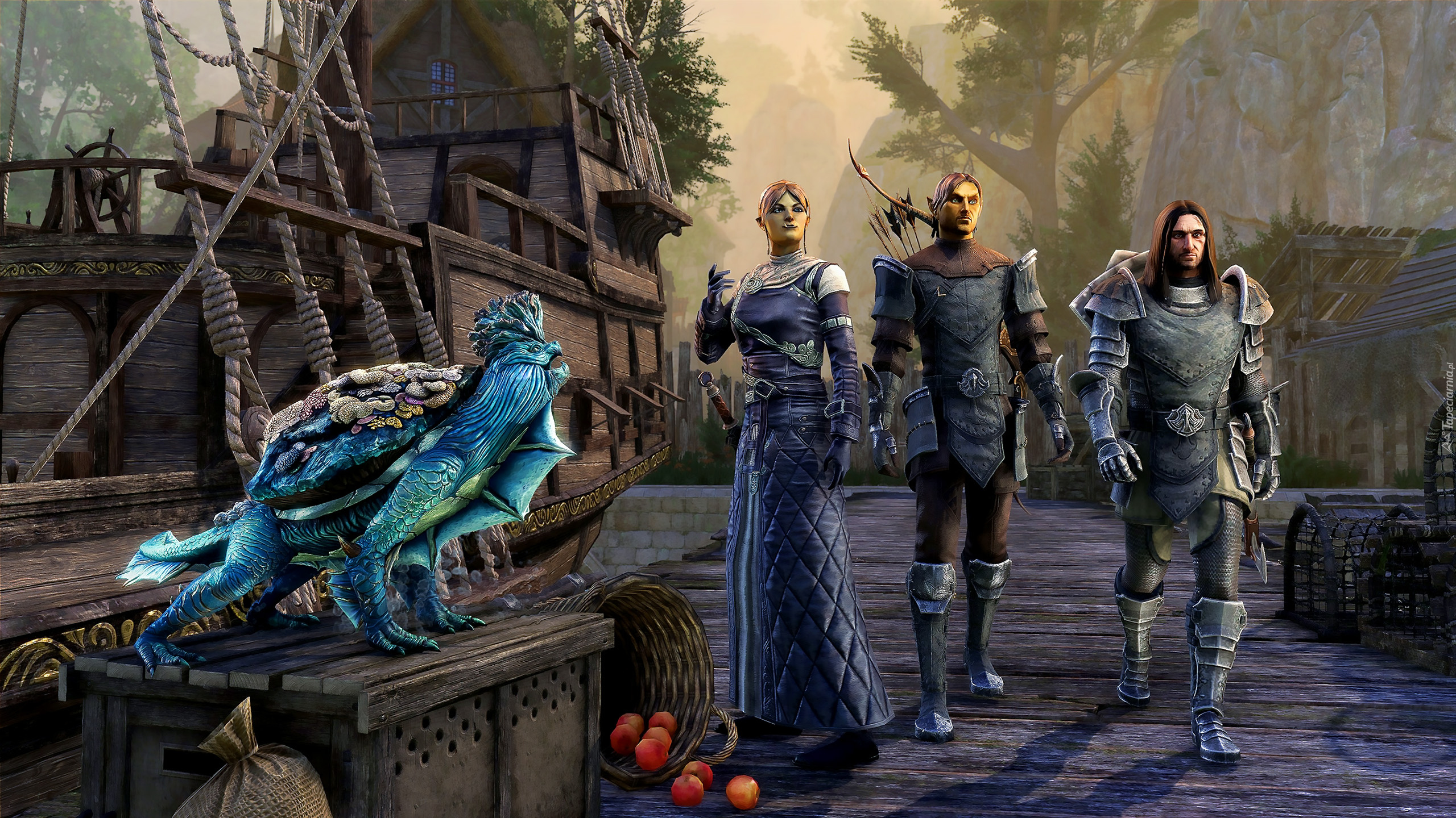 Gra, The Elder Scrolls Online High Isle, Postacie, Rycerz, Łucznik, Elfka, Statek