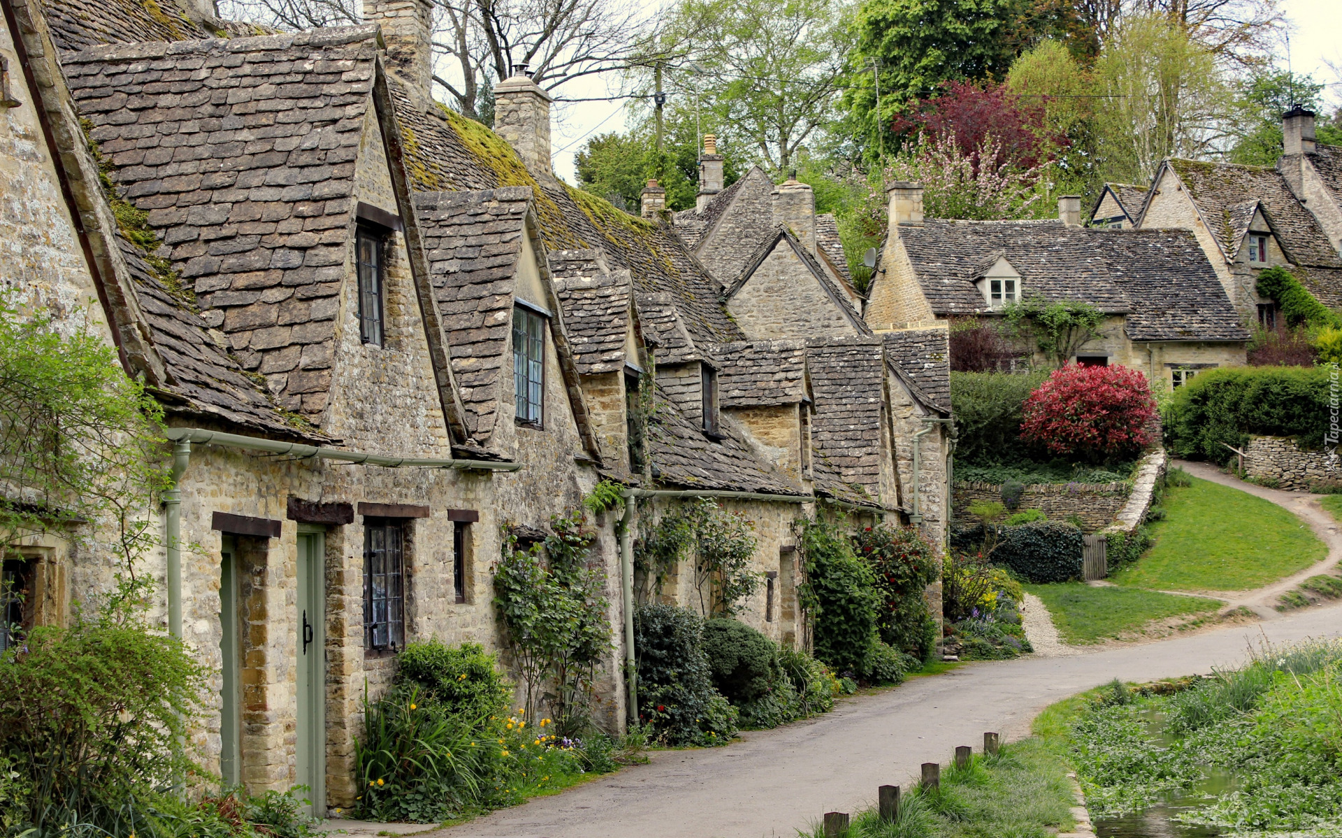 Anglia, Hrabstwo Gloucestershire, Bibury, Domy, Ulica