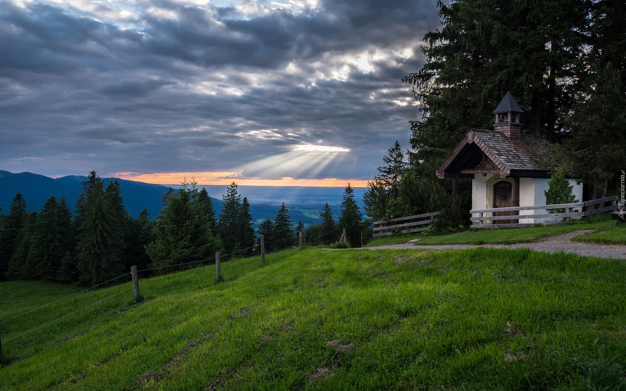 Kaplica, Góry, Drzewa