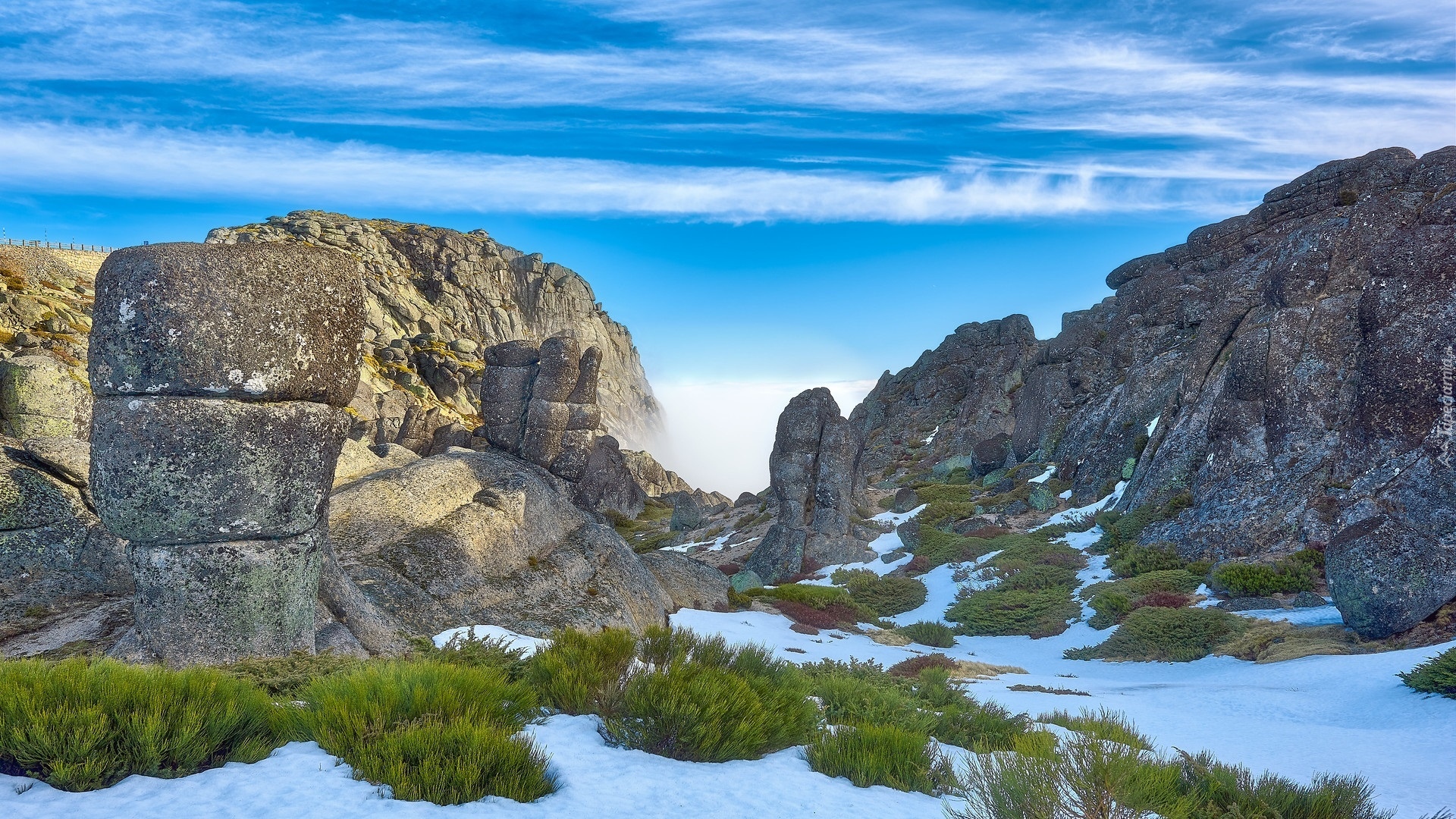 Góry, Serra da Estrela, Trawa, Portugalia