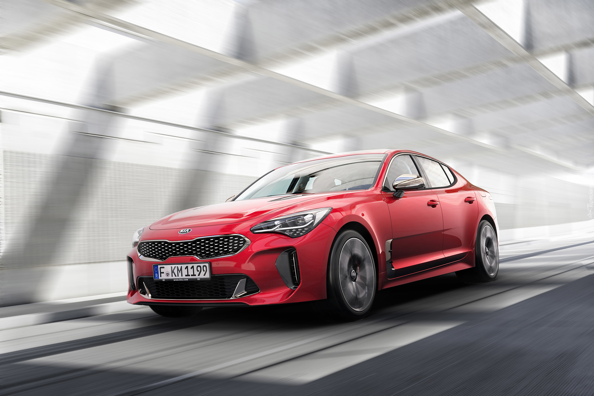 Czerwona, Kia Stinger GT, 2018