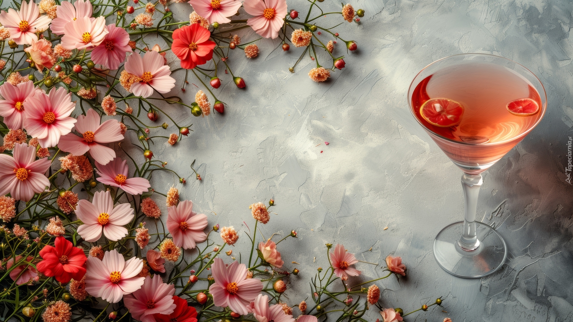 Kwiaty, Drink, Kieliszek