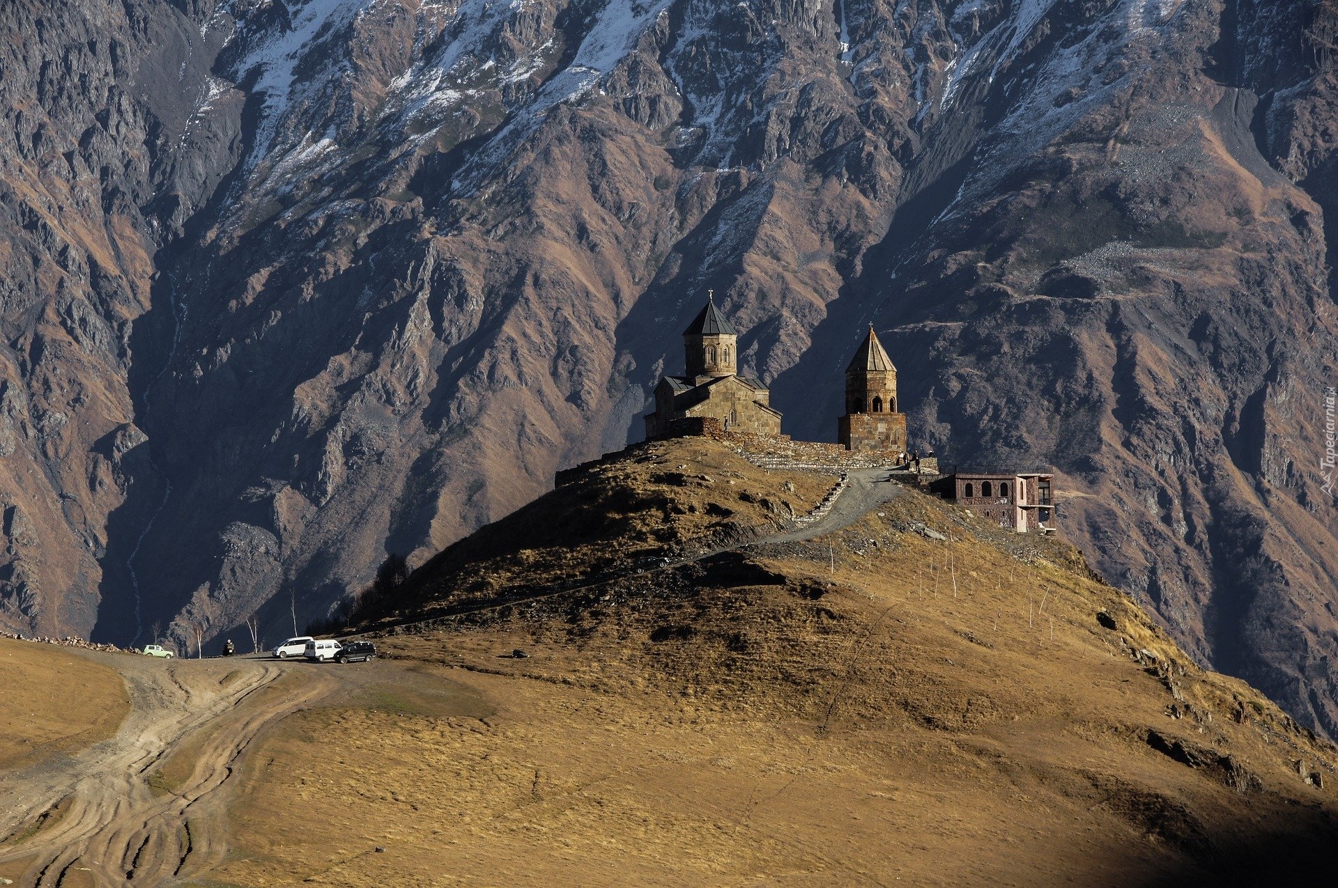 Góry, Kazbek, Droga, Wzgórze, Kościół, Klasztor, Cminda Sameba, Świętej Trójcy, Gruzja