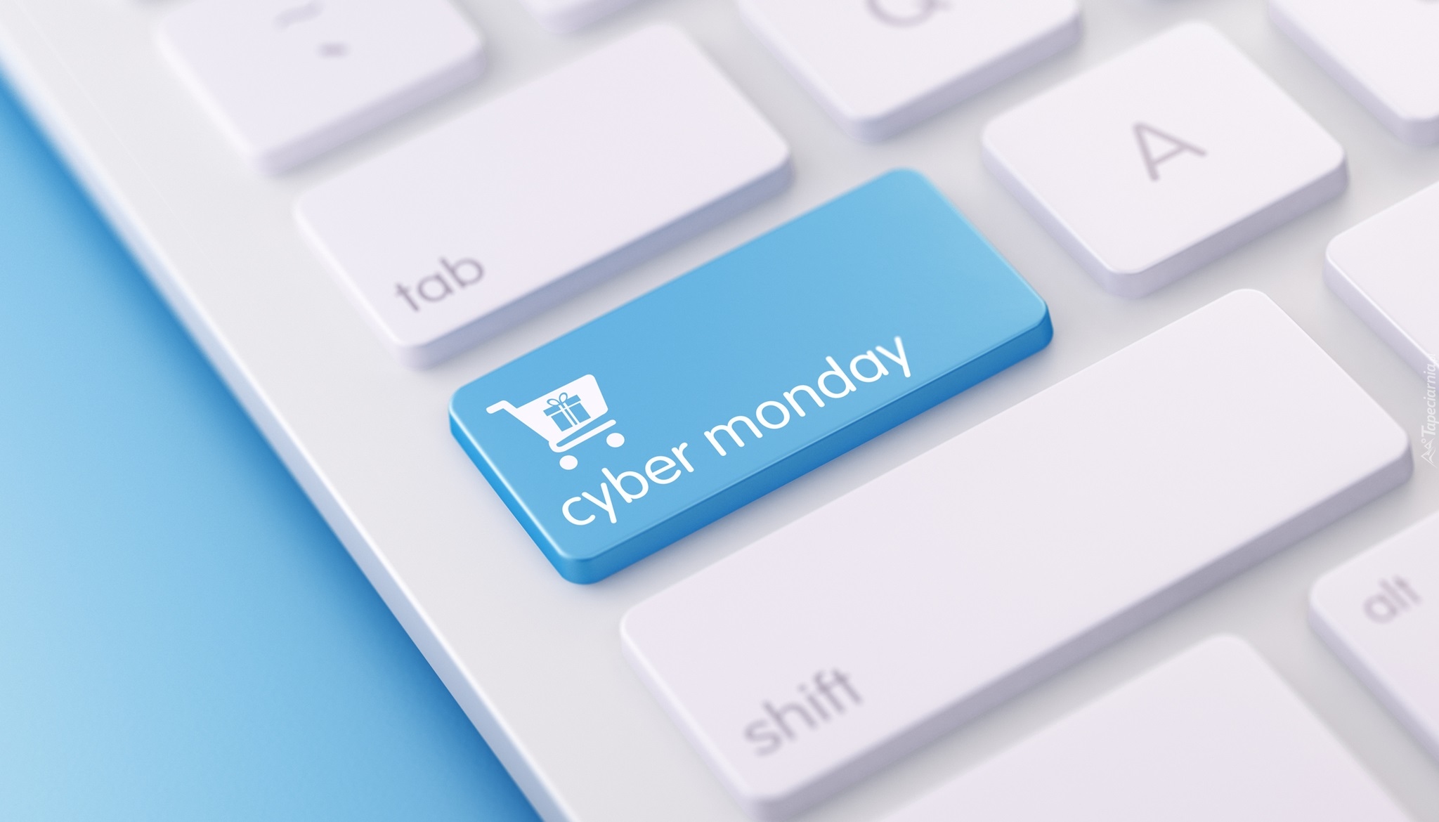 Cyber Monday, Klawiatura, Niebieski, Klawisz