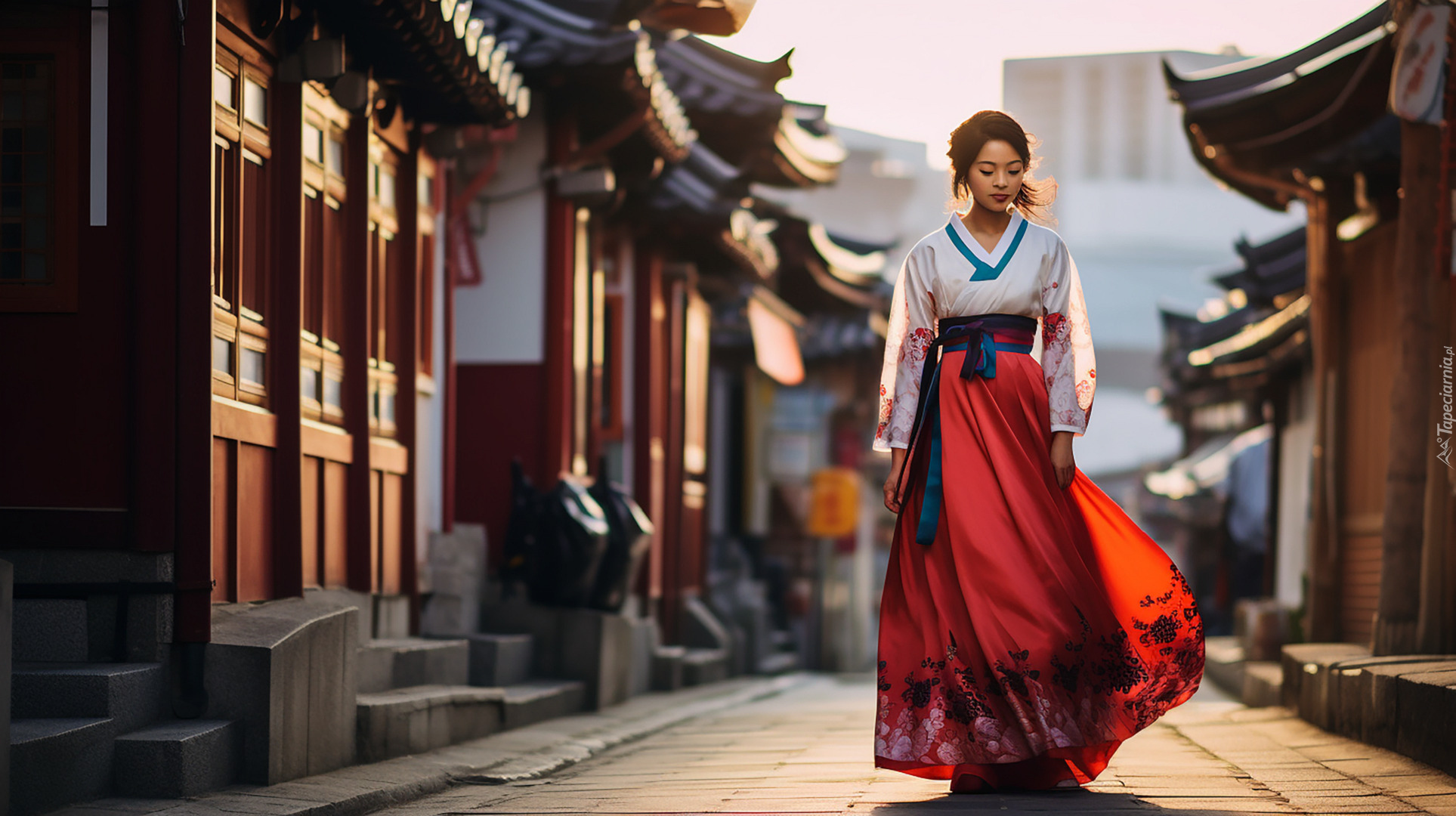 Kobieta, Hanbok, Ulica