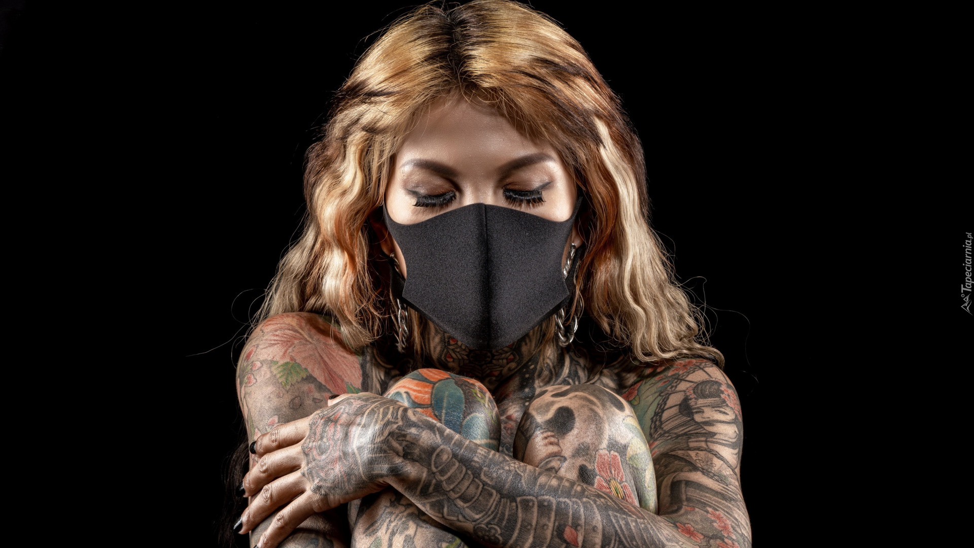 Kobieta, Maska, Tatuaże