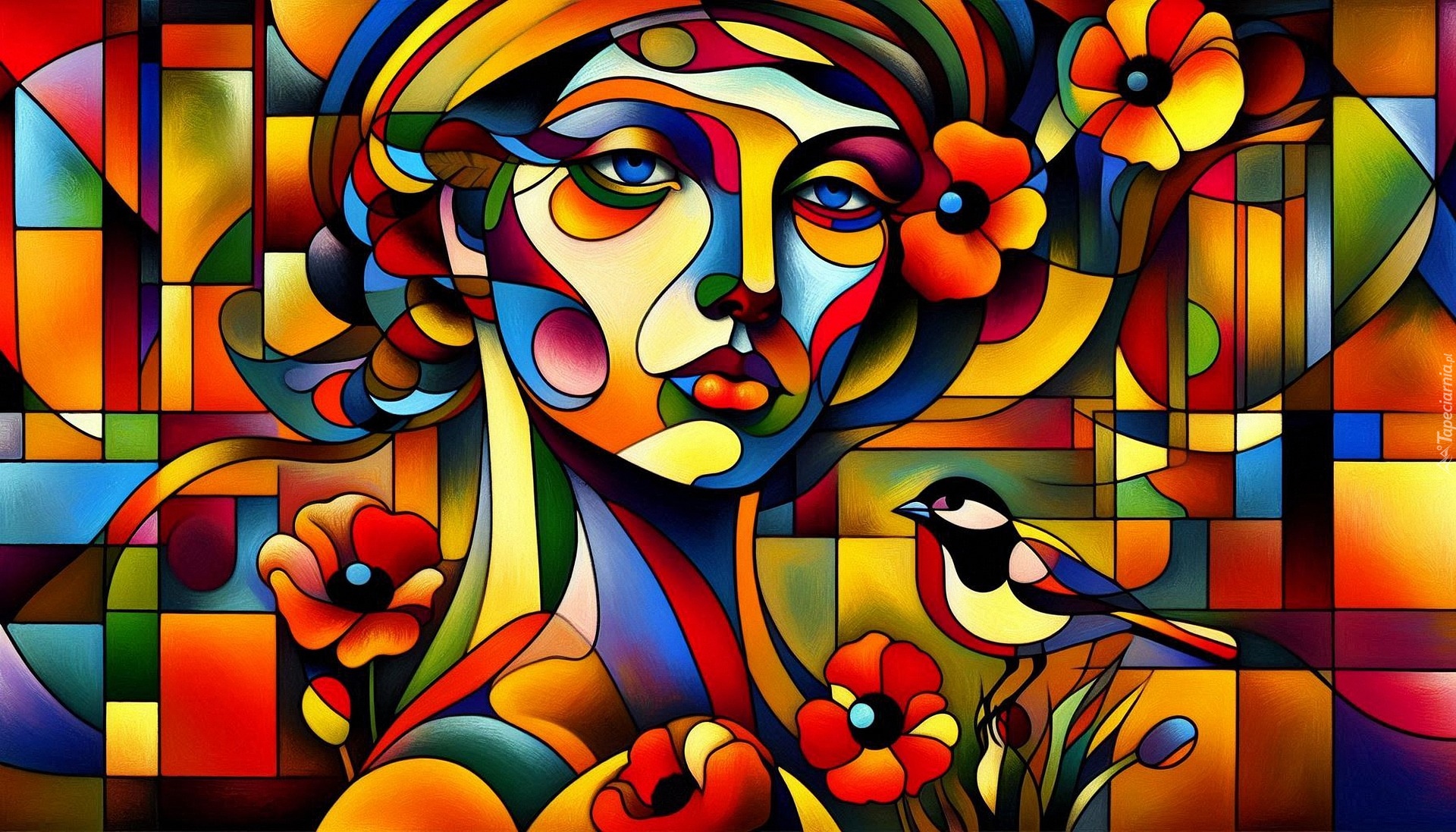 Kobieta, Ptak, Grafika AI