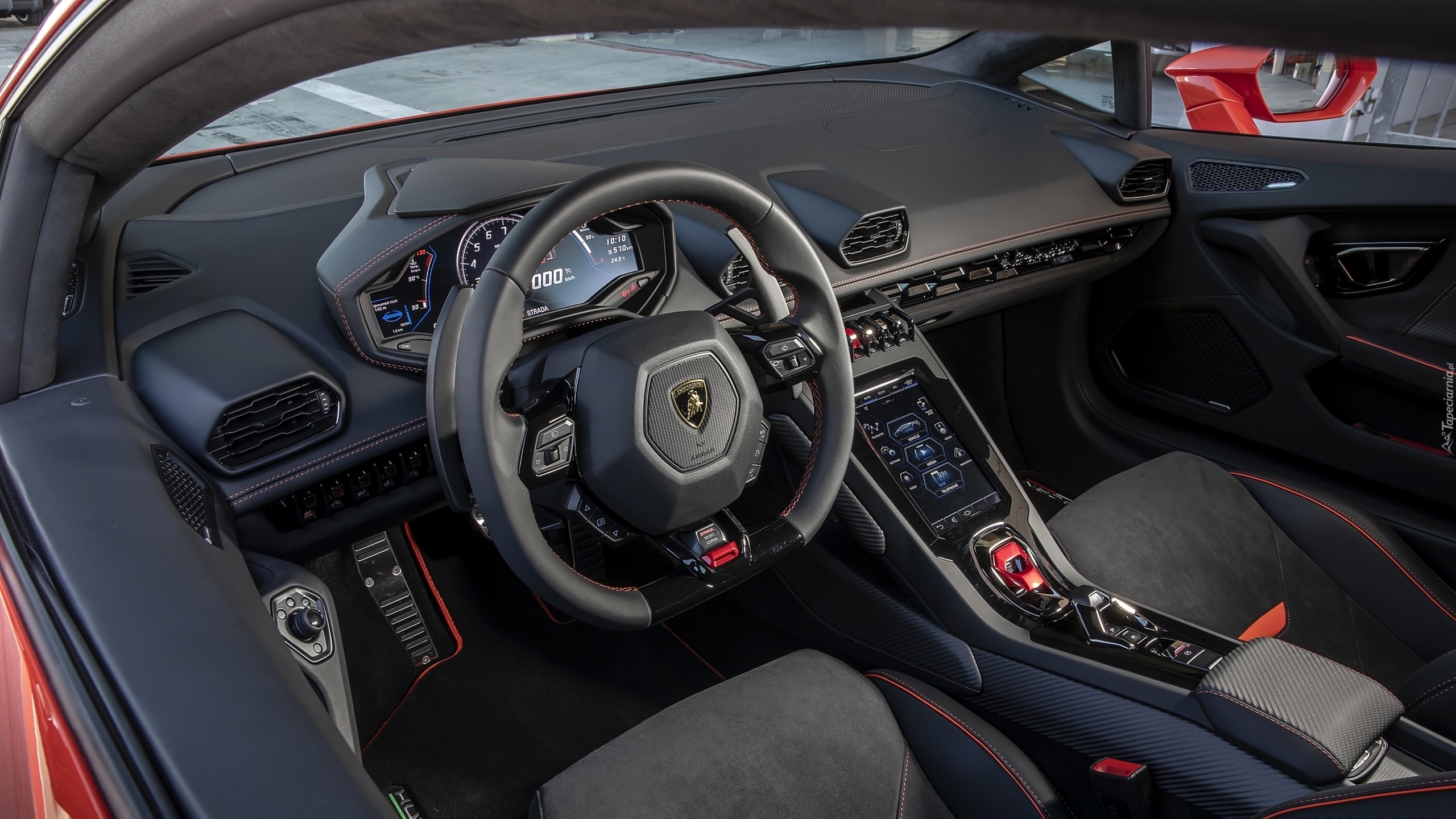 Lamborghini Huracan EVO, Wnętrze, Kokpit, Kierownica