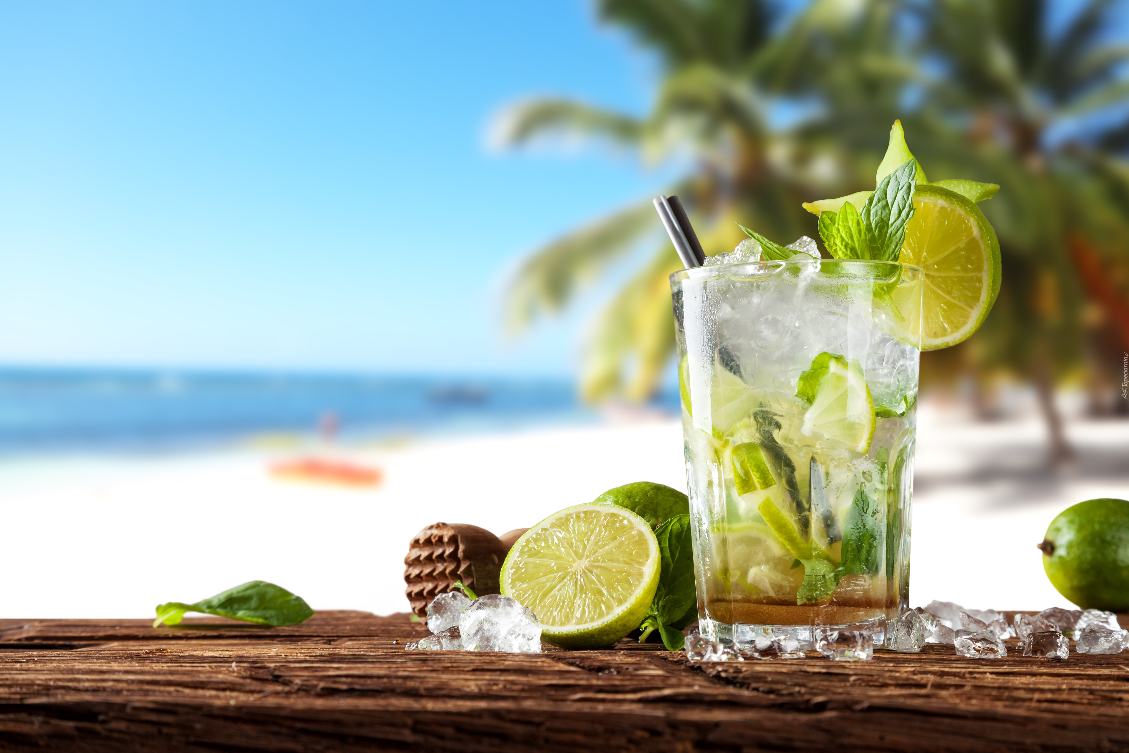 Drink, Mojito, Limonki, Lód, Wakacje