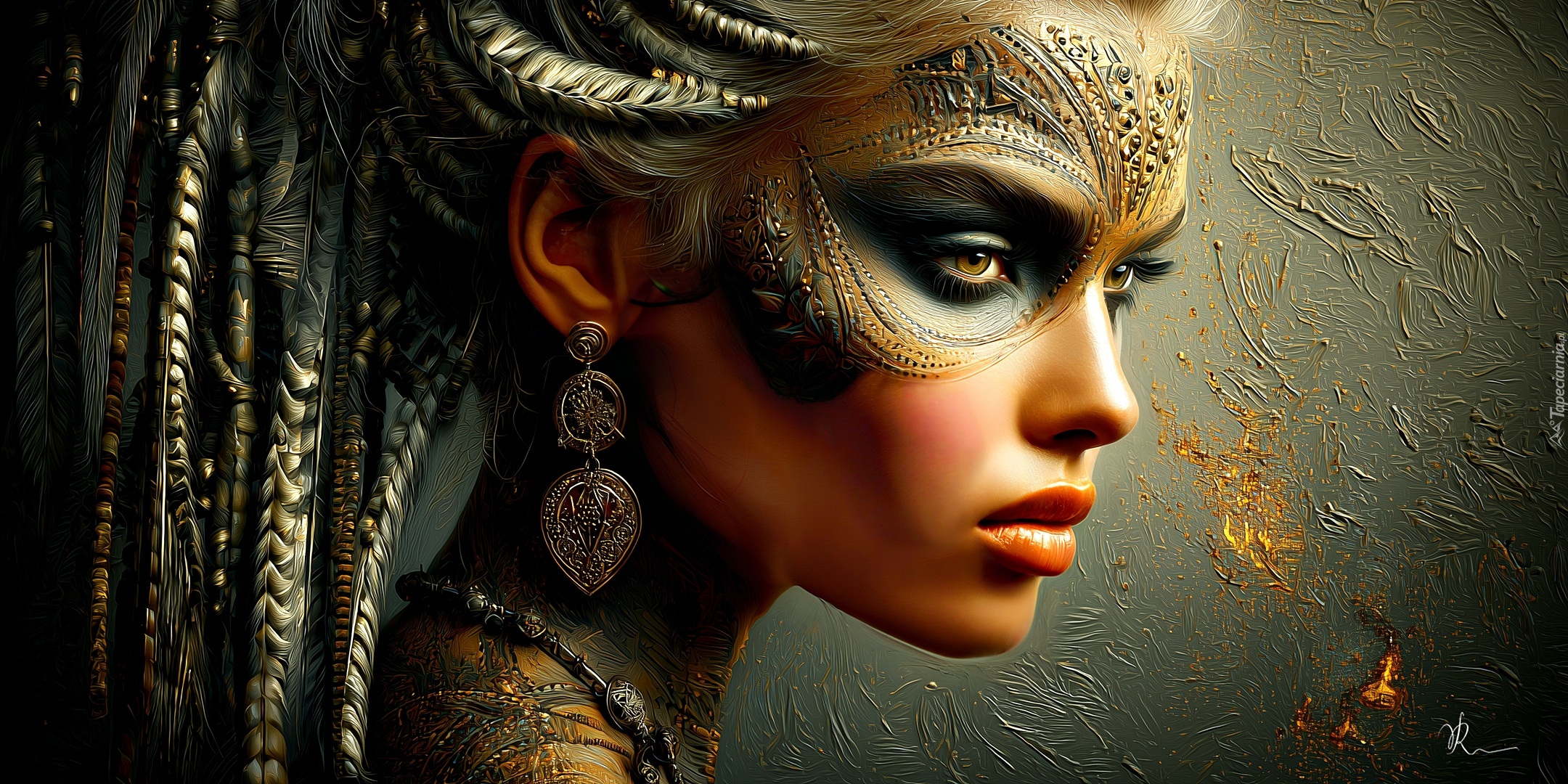 Kobieta, Twarz, Fryzura, Warkoczyki, Grafika AI