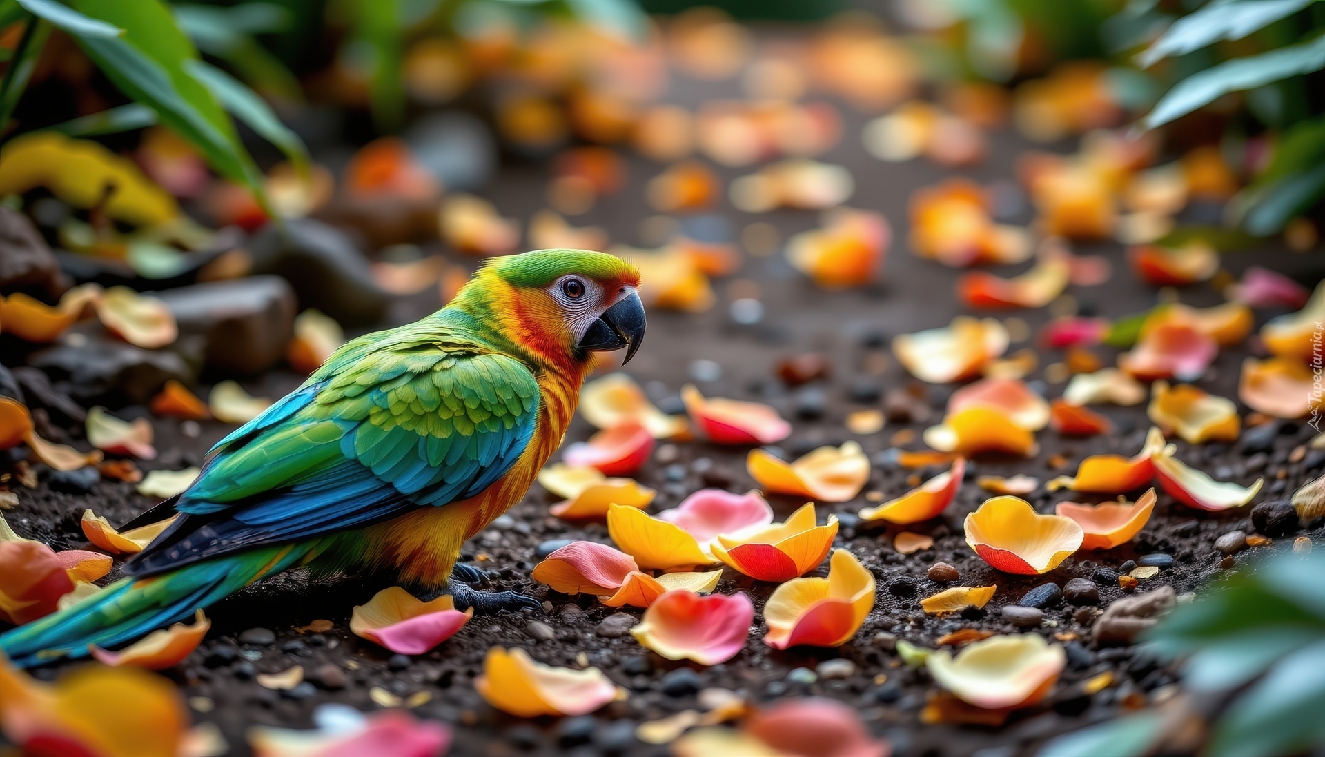 Papuga, Płatki, Kwiatów, AI