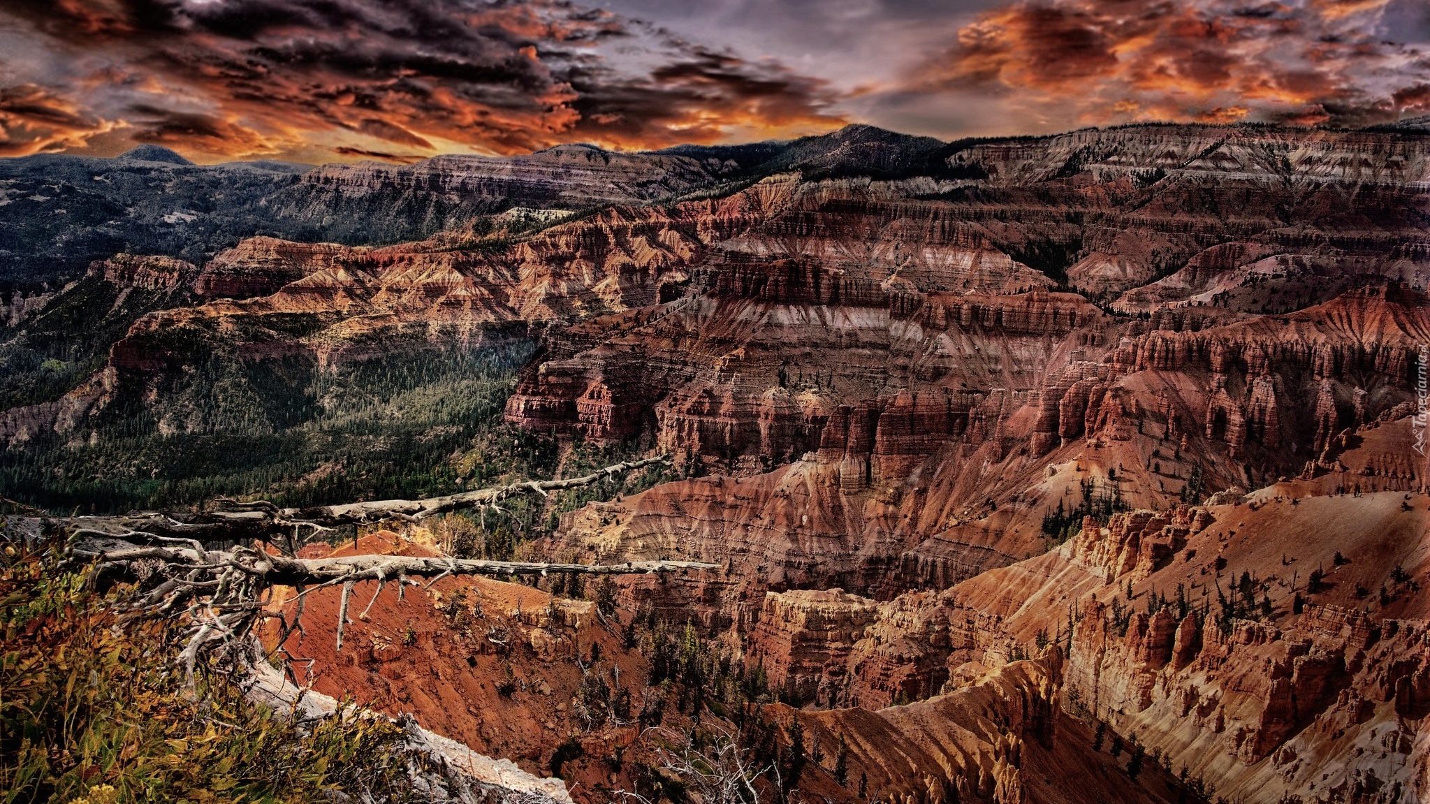 Kolorowe, Niebo, Skały, Kanion, Bryce Canyon, Utah, Stany Zjednoczone