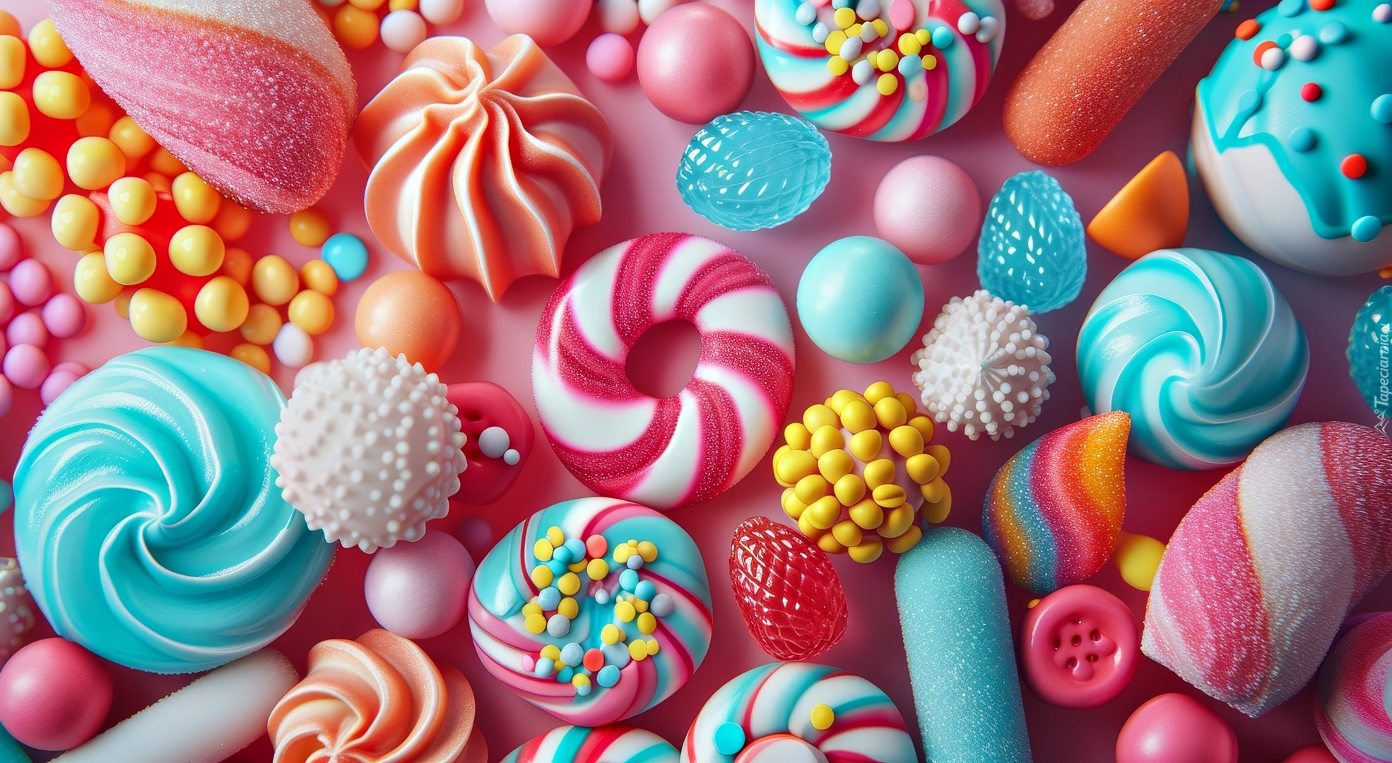 Kolorowe, Słodycze, Cukierki, Grafika AI