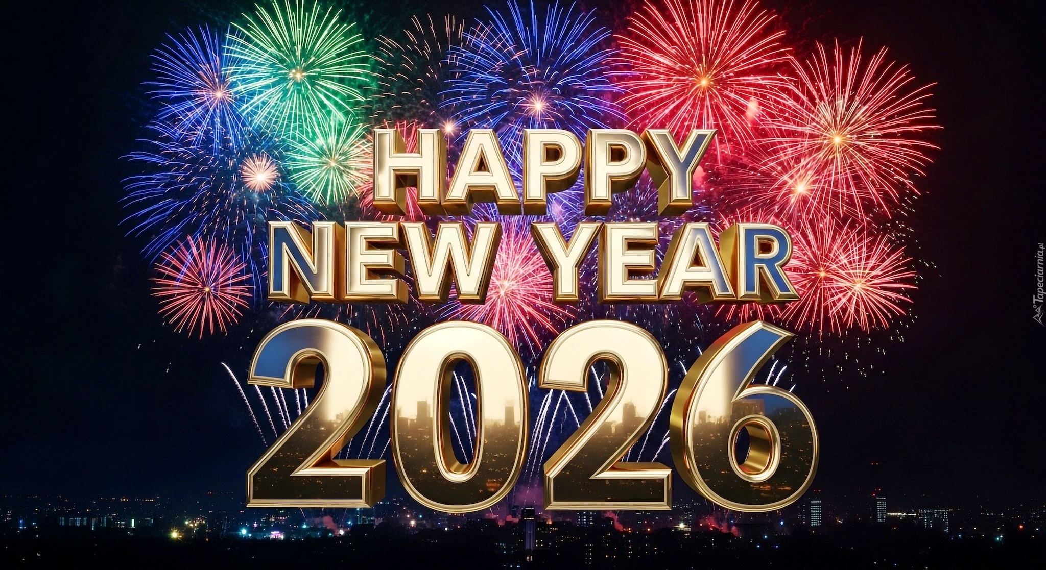 Nowy Rok, Data, 2026, Fajerwerki, Grafika