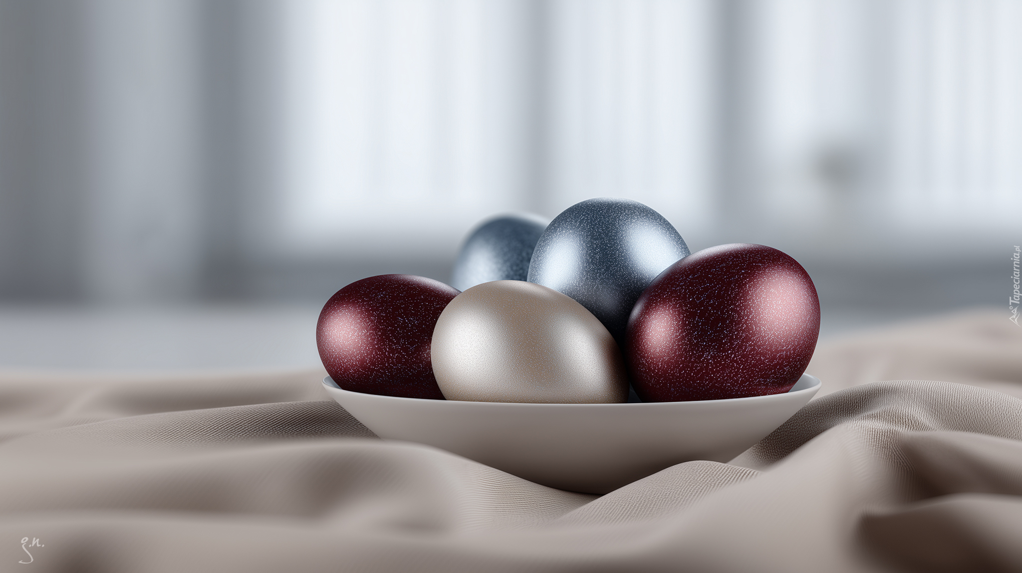 Kolorowe, Jajka, Miska, Wielkanoc, Grafika AI