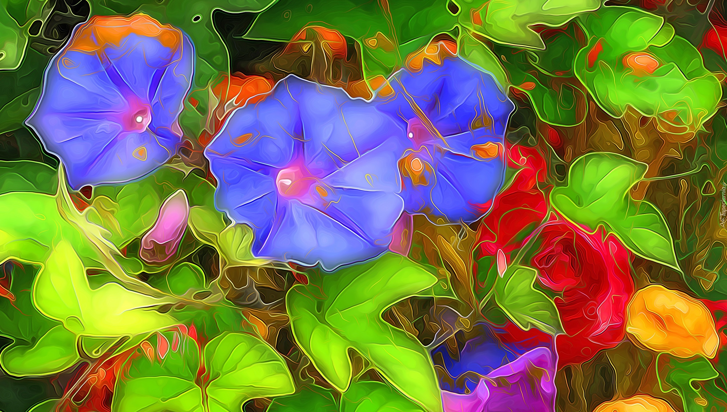 Kwiaty, Liście, Fractalius
