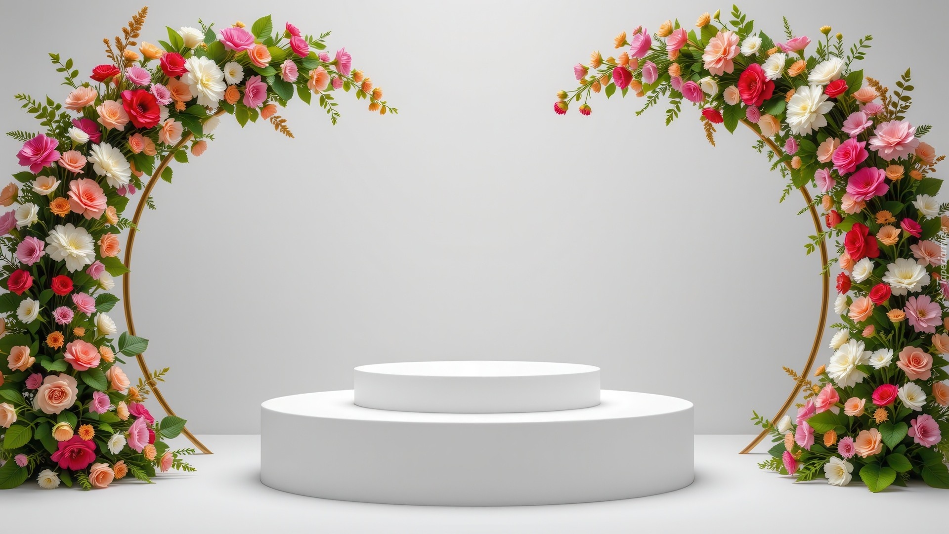 Podium, Dekoracja, Kolorowe, Kwiaty