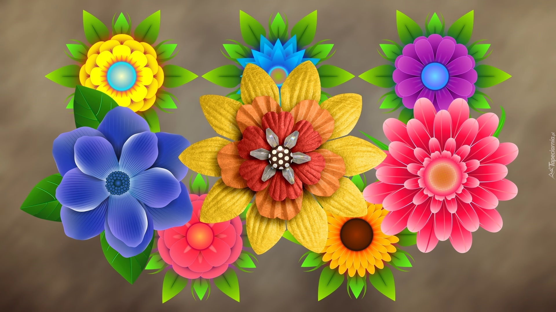 Kolorowe, Kwiaty, 2D, Grafika