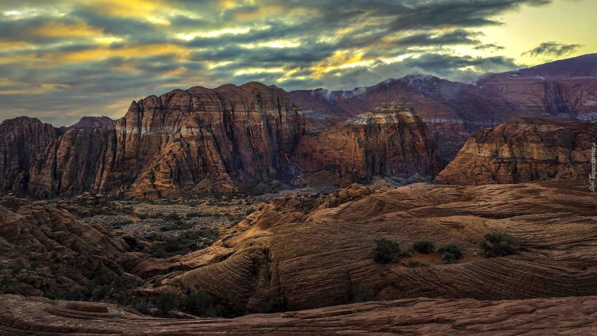 Góry, Skały, Kanion, Snow Canyon State Park, Utah, Stany Zjednoczone