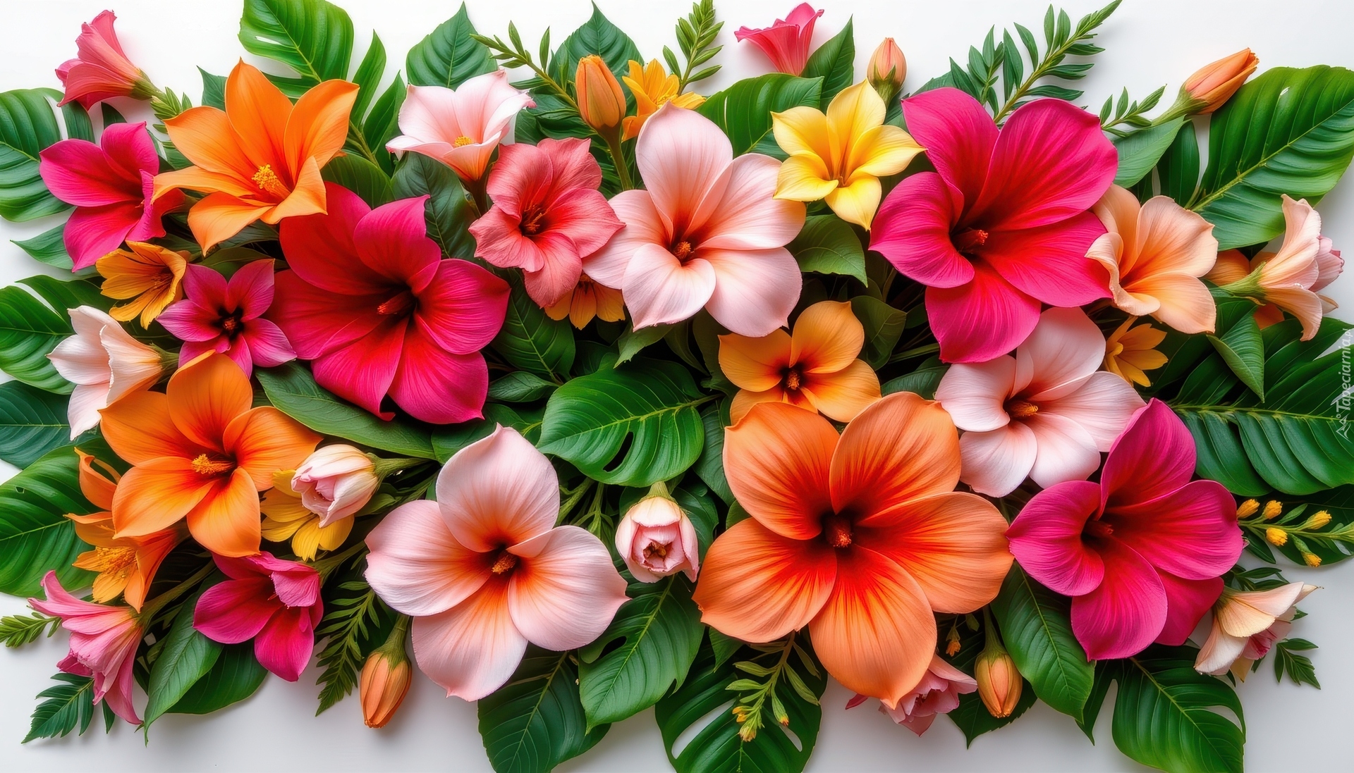 Kolorowe, Rozwinięte, Kwiaty, Listki