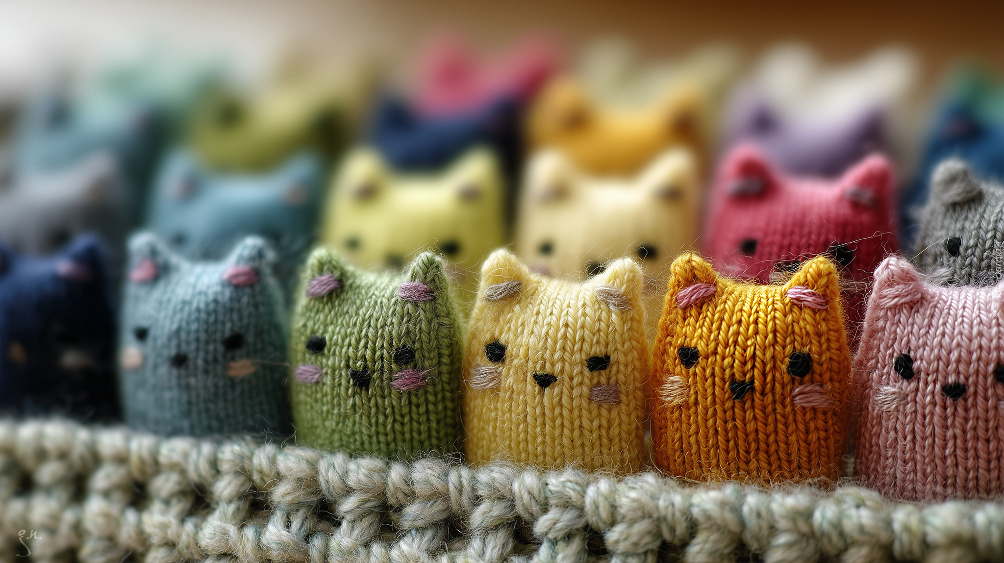 Wełniane, Kotki, Włóczka, Grafika AI