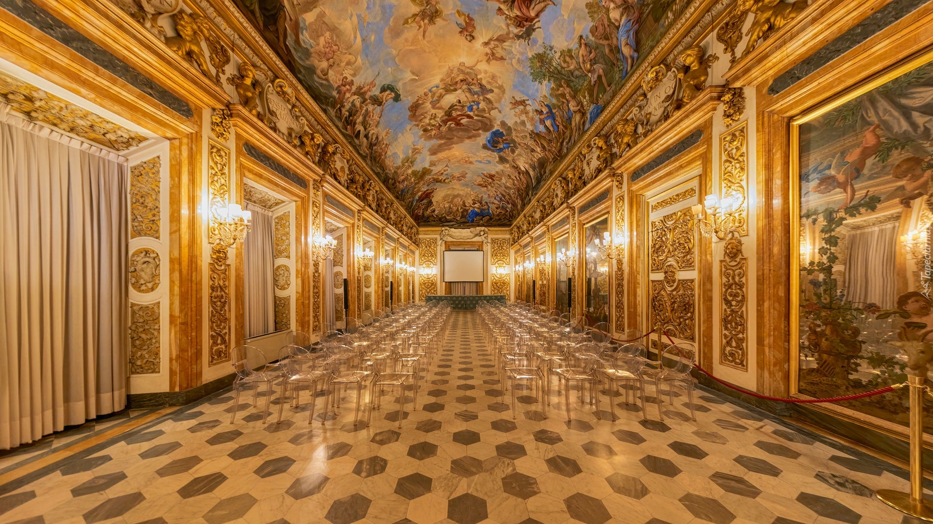 Włochy, Florencja, Pałac, Medyceuszy, Medici Riccardi, Komnata, Wnętrze