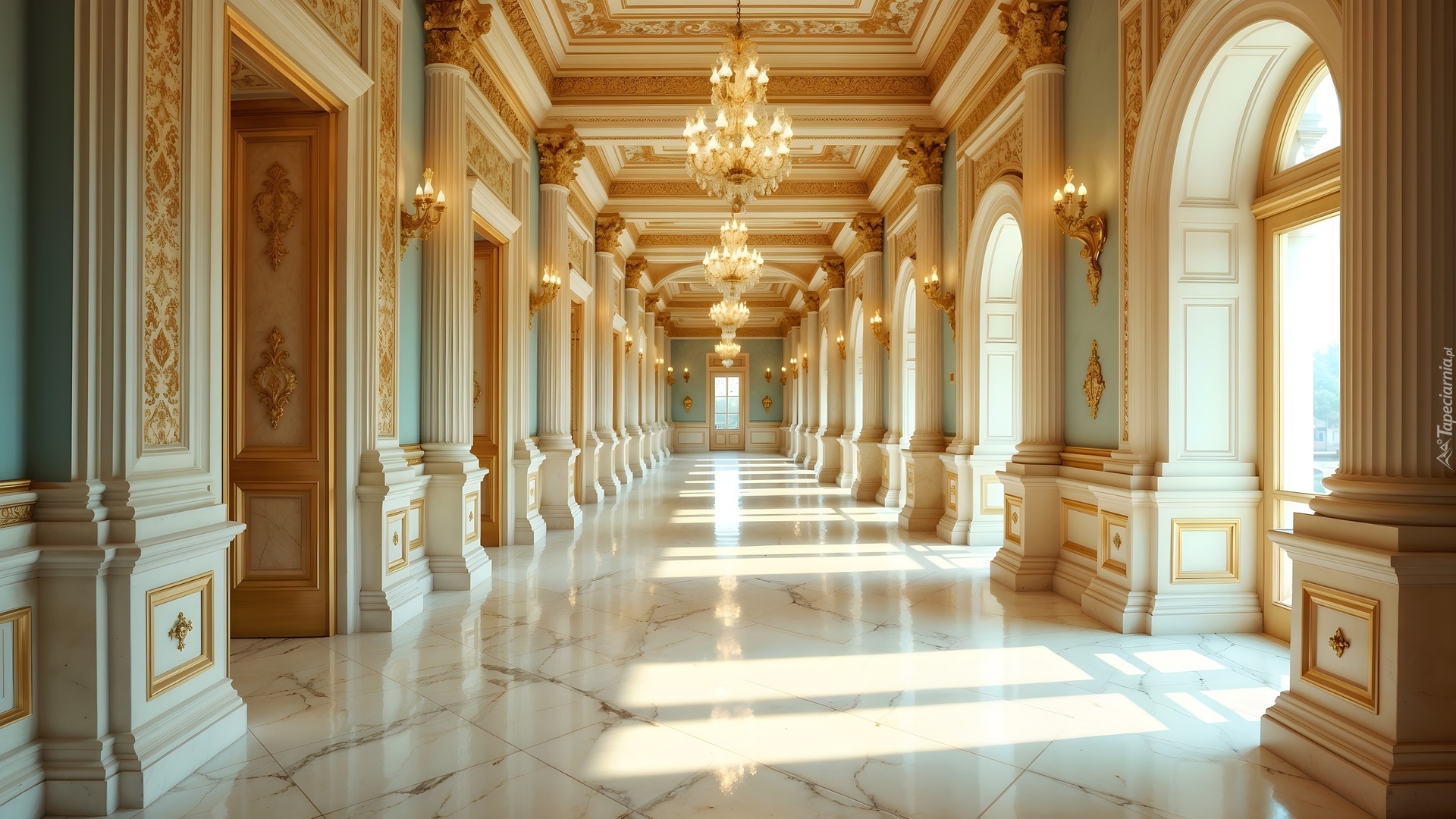 Pałac, Wnętrze, Korytarz