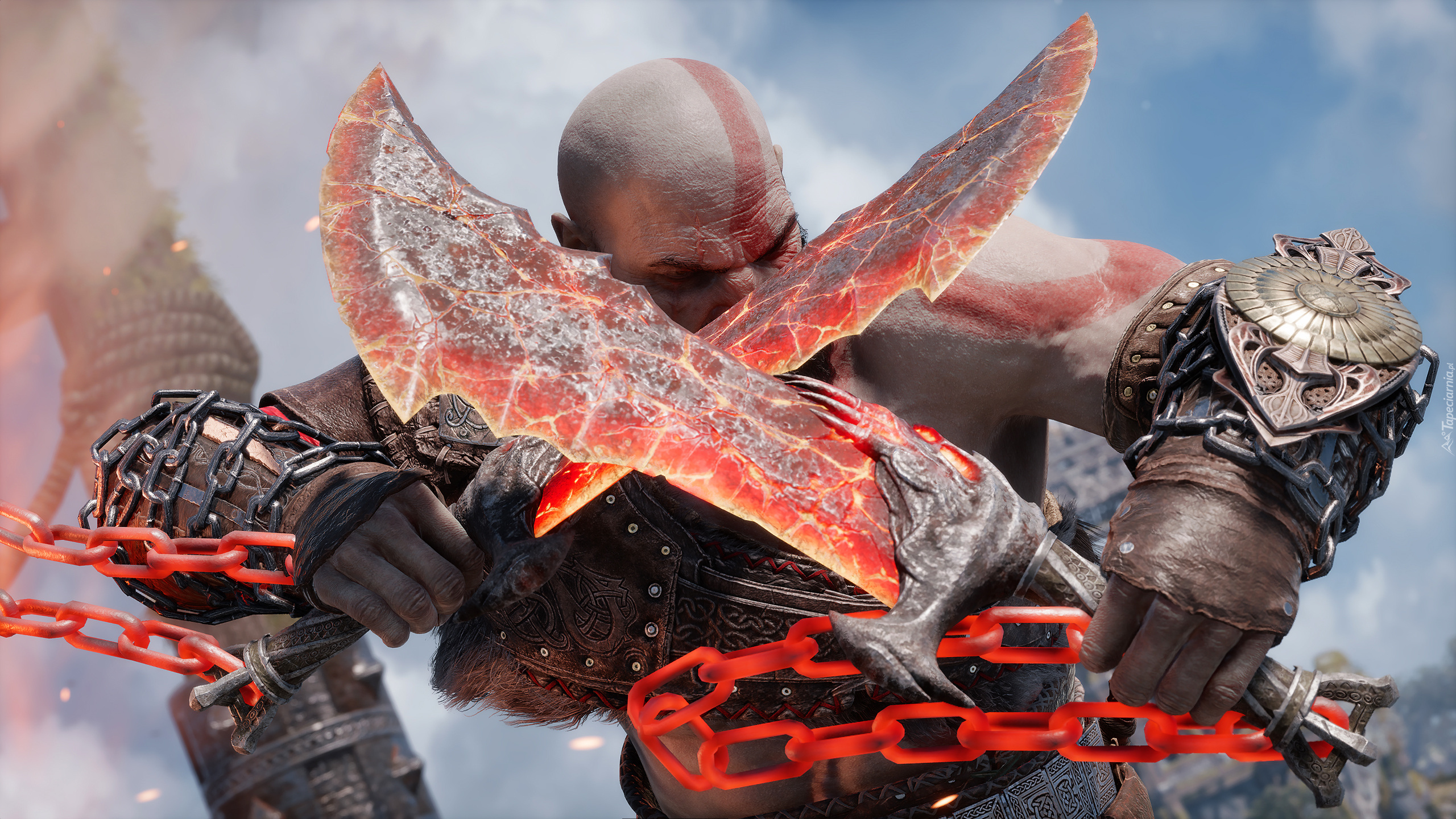 Gra, God of War Ragnarok, Ostrza, Blades of Chaos, Postać, Kratos, Łańcuch, Broń