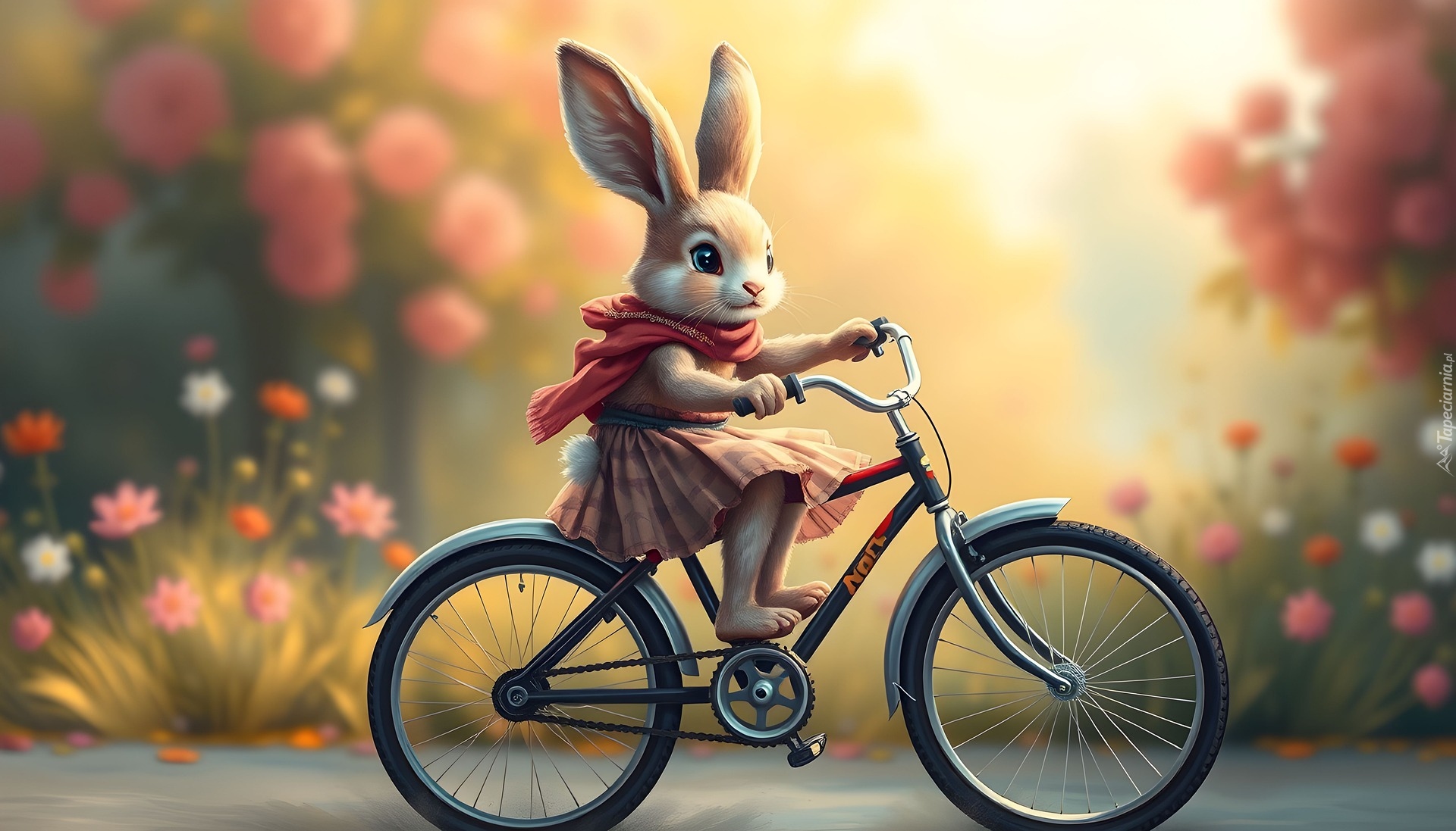 Królik, Sukienka, Rower