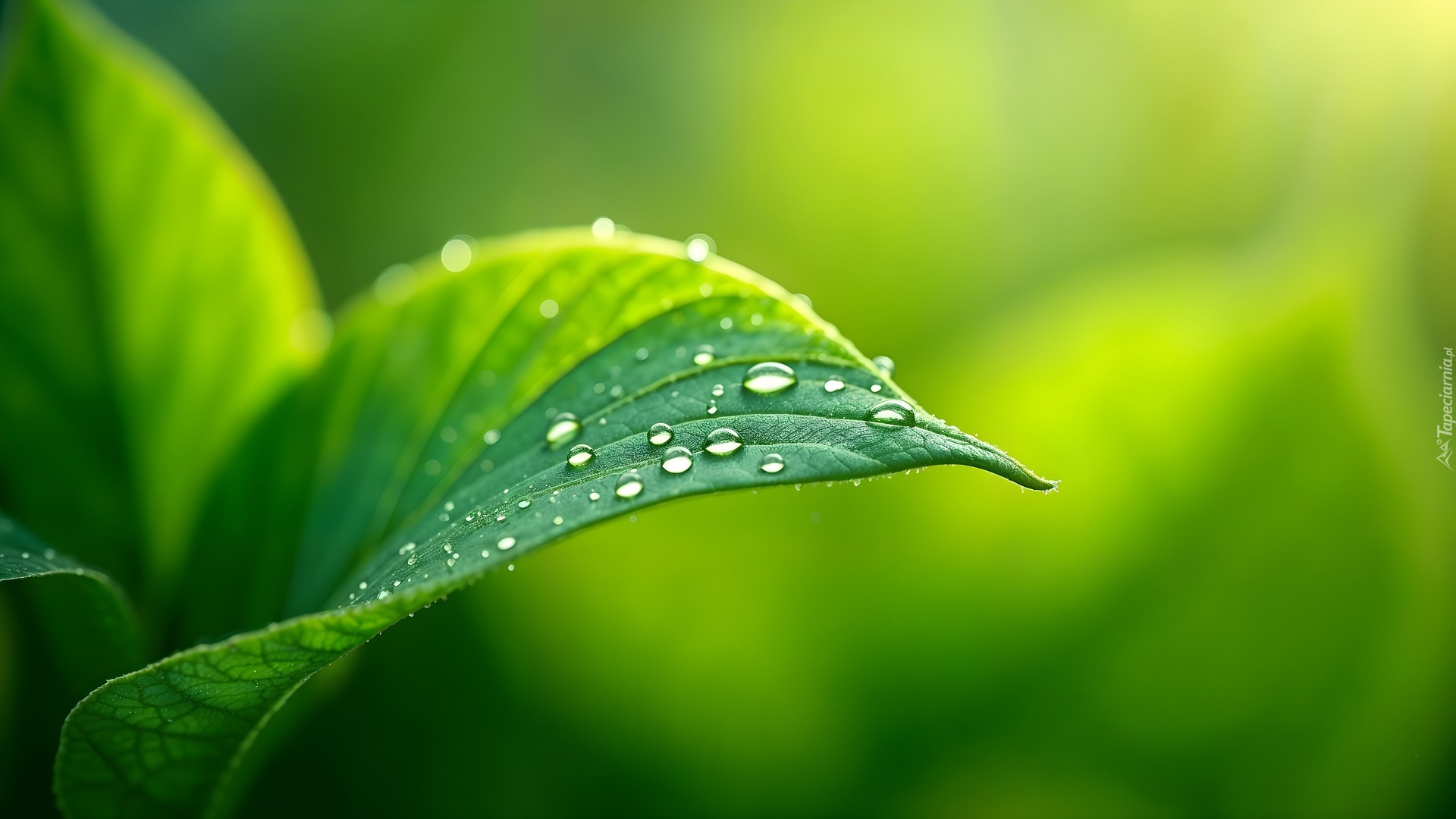 Liść, Zielony, Krople