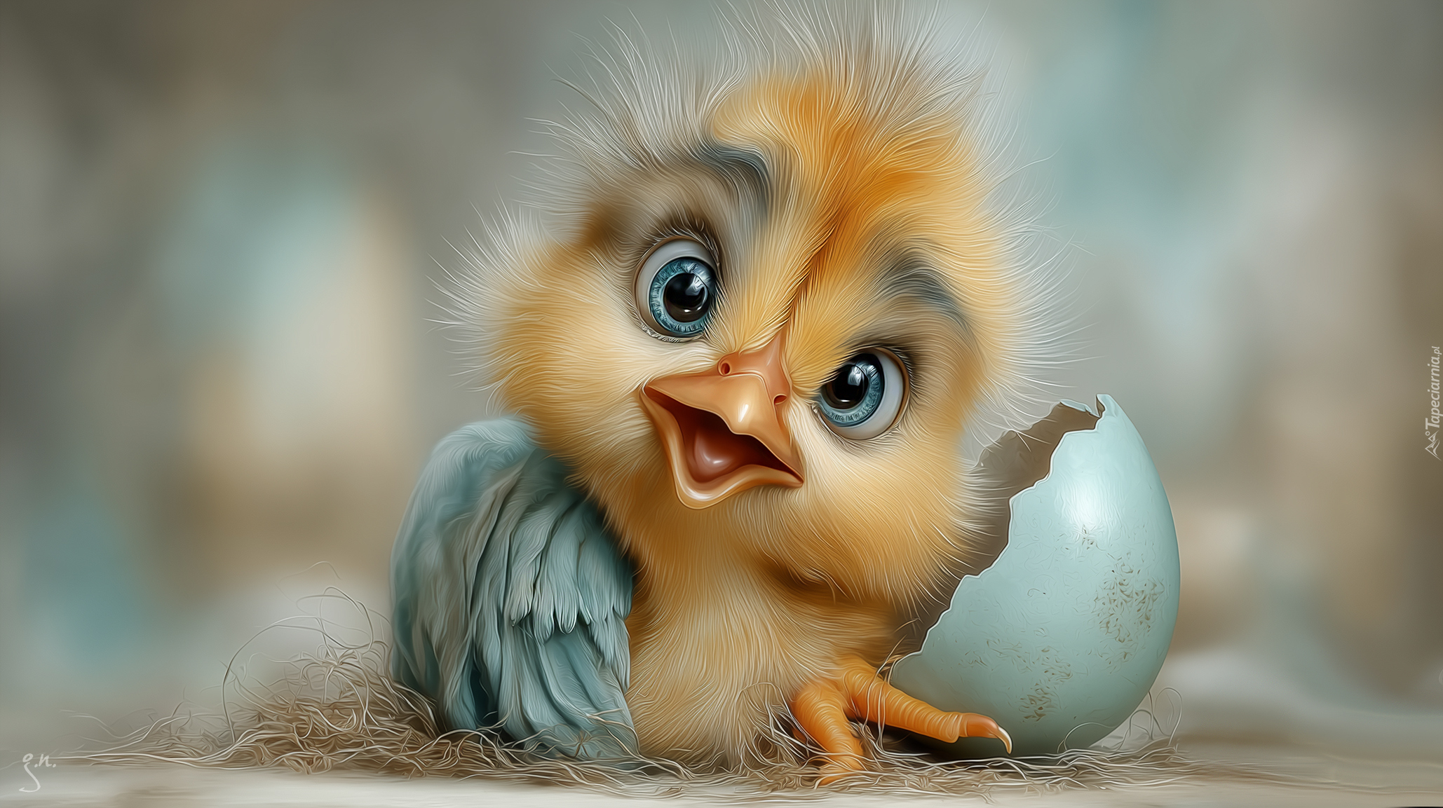 Ptak, Kurczak, Rozbita, Skorupka, Grafika AI