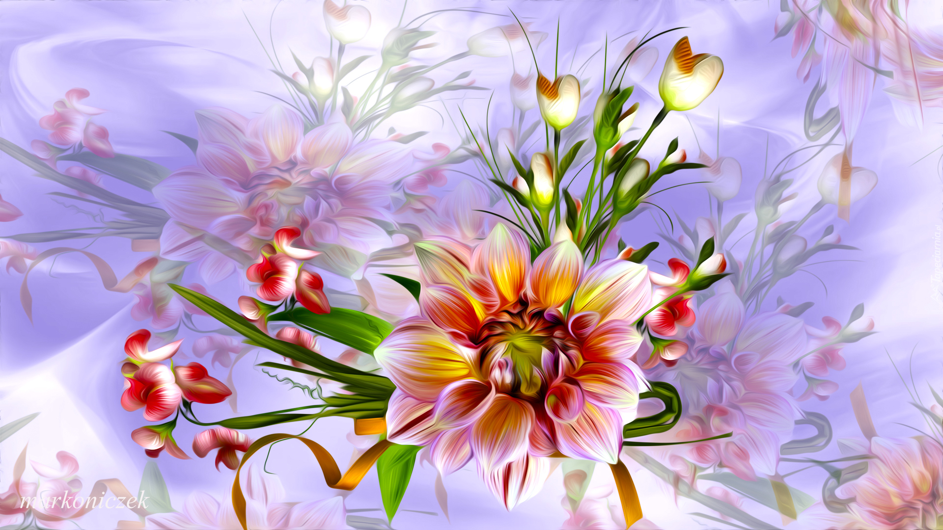 Kwiaty, Dalia, Grafika