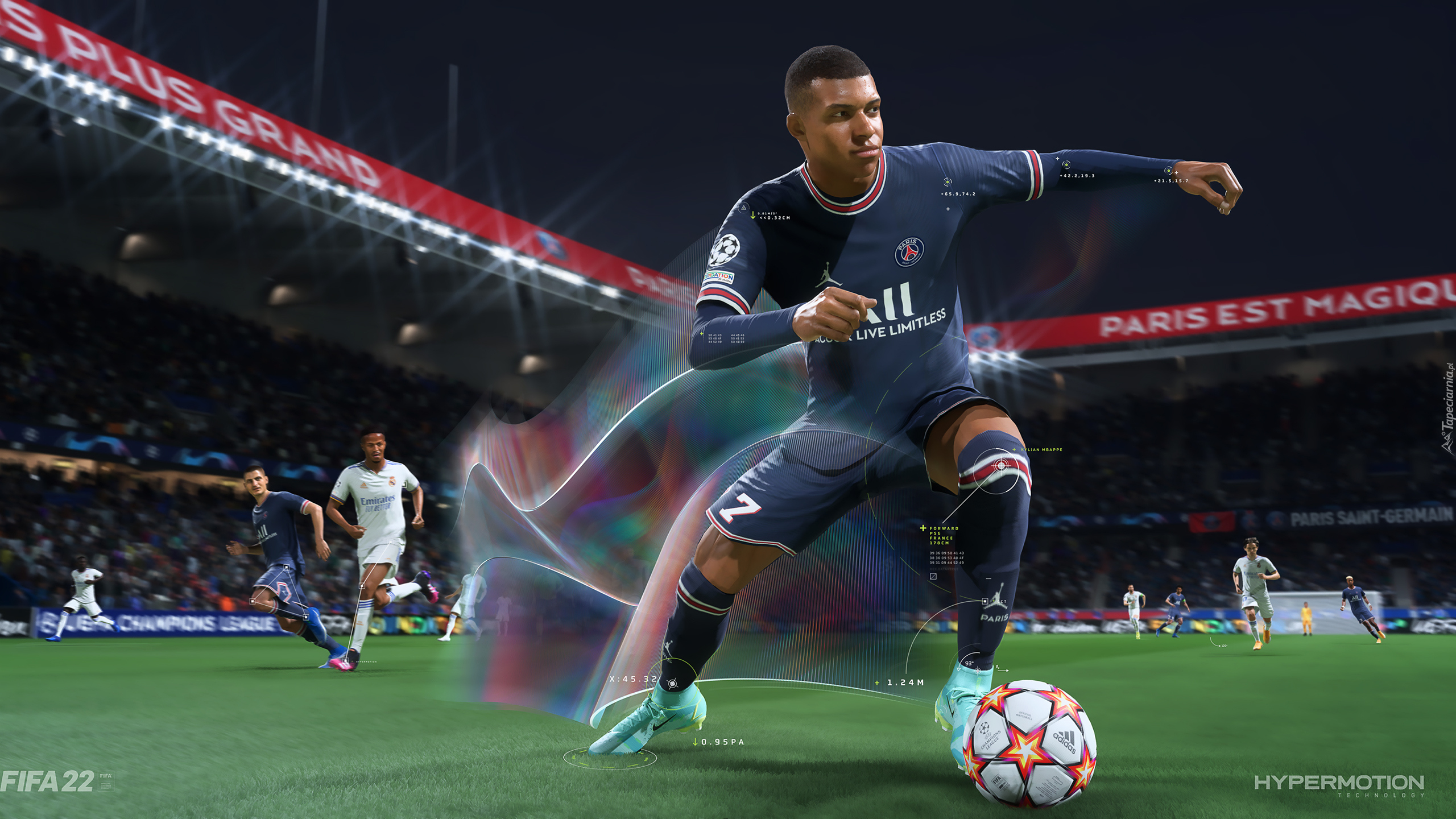 Gra, Fifa 22, Piłkarz, Kylian Mbappe, Mecz, Plakat