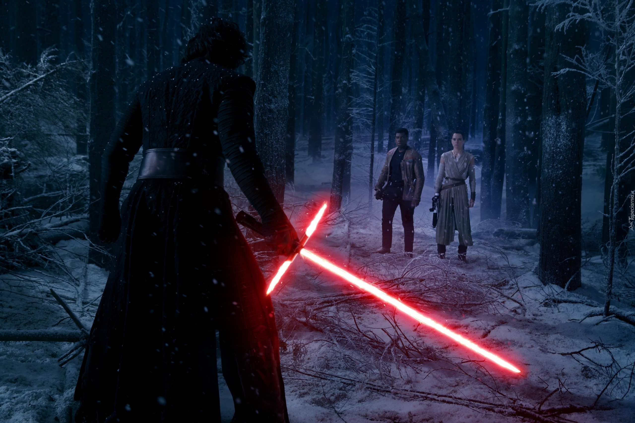 Film, Gwiezdne wojny Przebudzenie Mocy, Star Wars The Force Awakens, Kylo Ren, Miecz, Rey, Finn