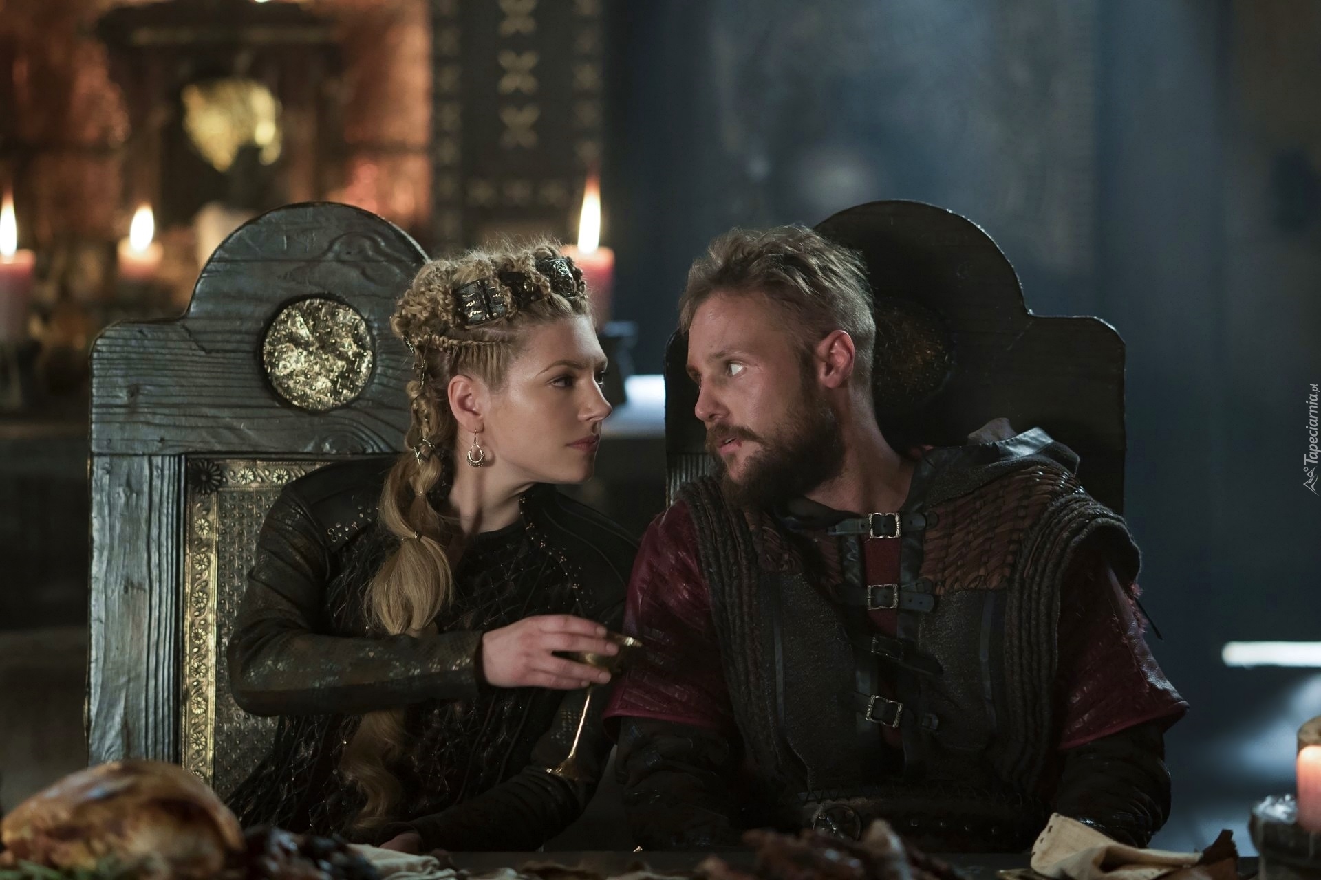 Serial, Vikings, Wikingowie, Lagertha Lothbrok - Katheryn Winnick, Bjorn Lothbrok - Alexander Ludwig