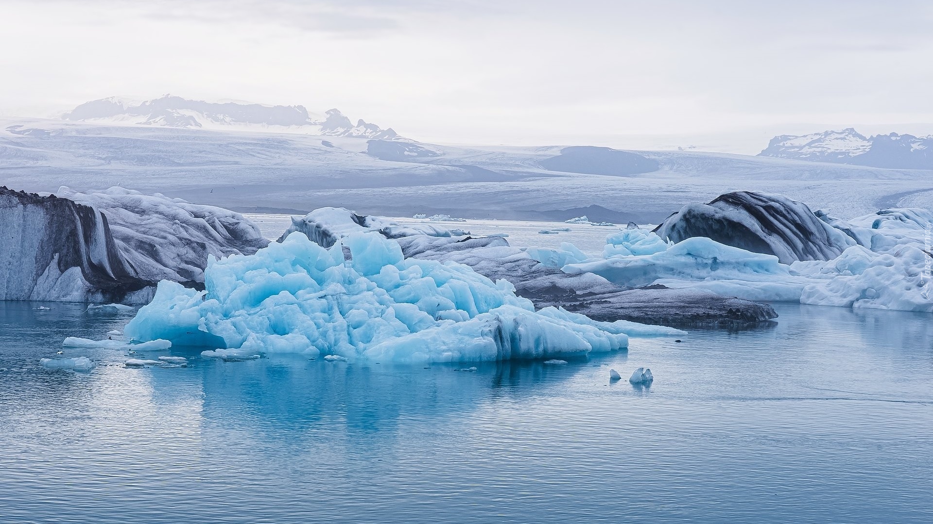 Laguna, Jezioro Jokulsarlon, Islandia, Kamienie, Lód, Bryły, Zima