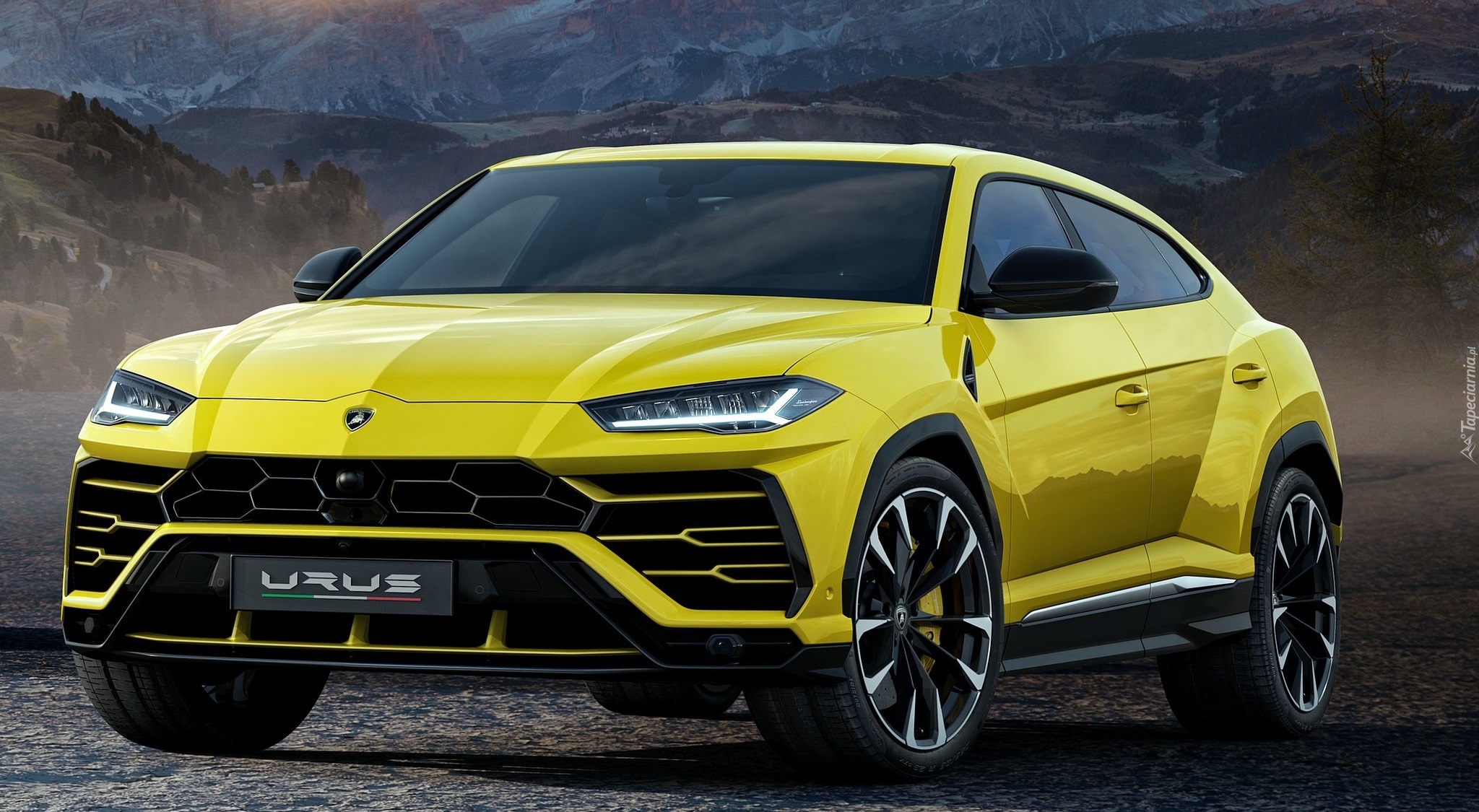 Żółte, Lamborghini Urus, 2018