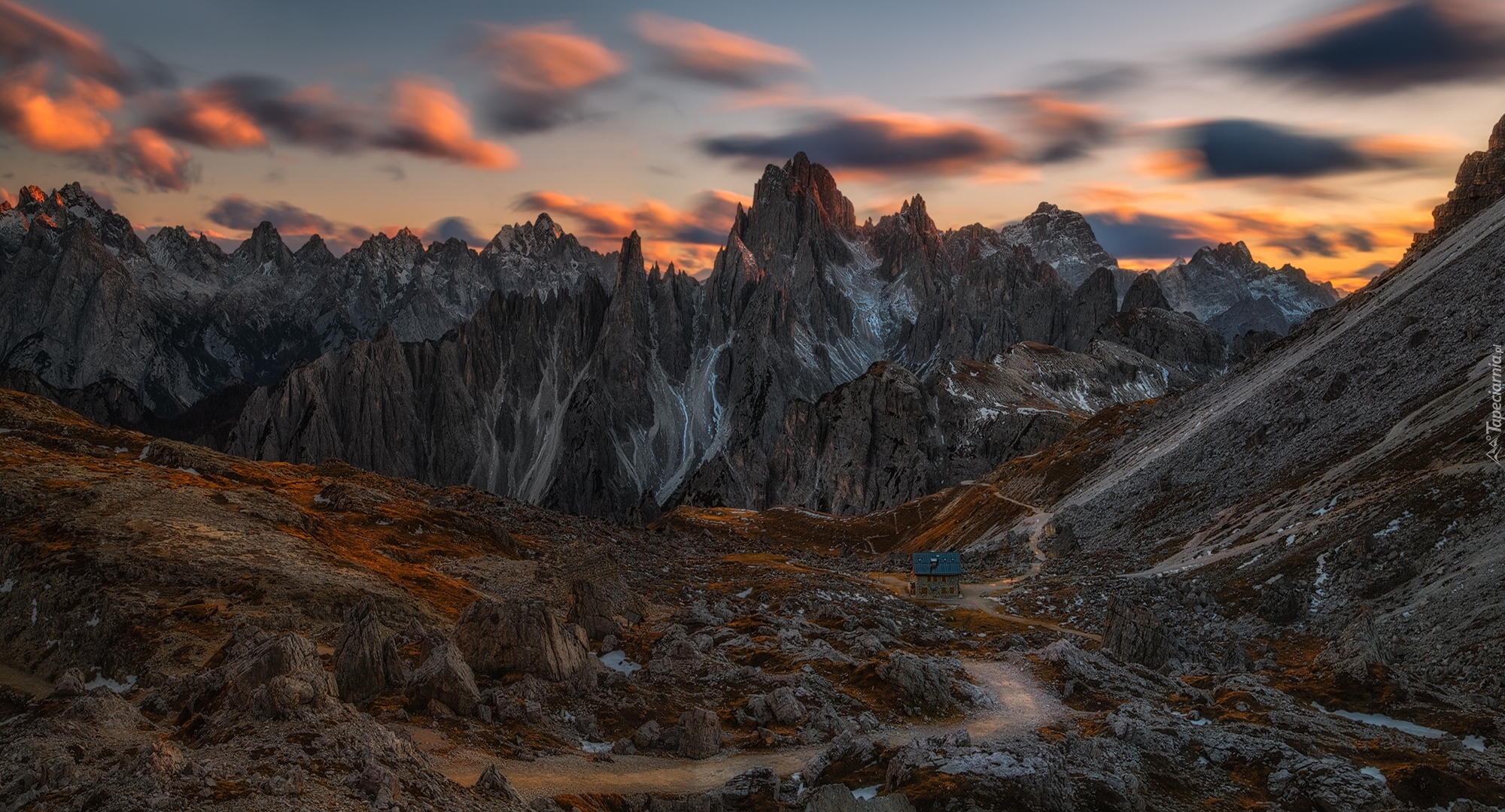 Włochy, Góry, Pasmo Dolomiti di Sesto, Dolomity, Droga, Chmury