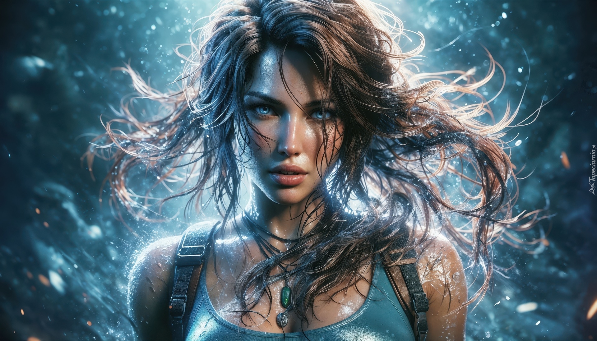 Lara Croft, Postać, Spojrzenie, Grafika AI