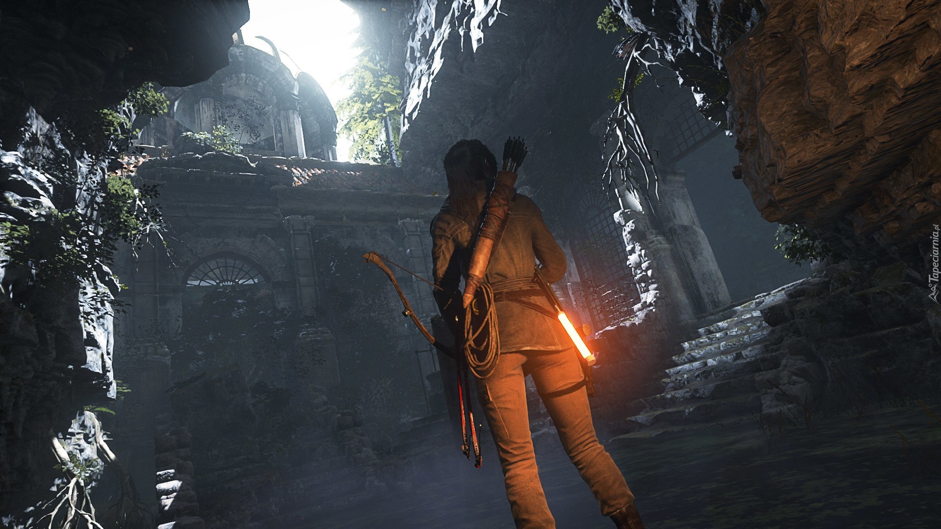 Lara Croft, Łuk, Strzały, Kołczan, Gra, Rise of the Tomb Raider