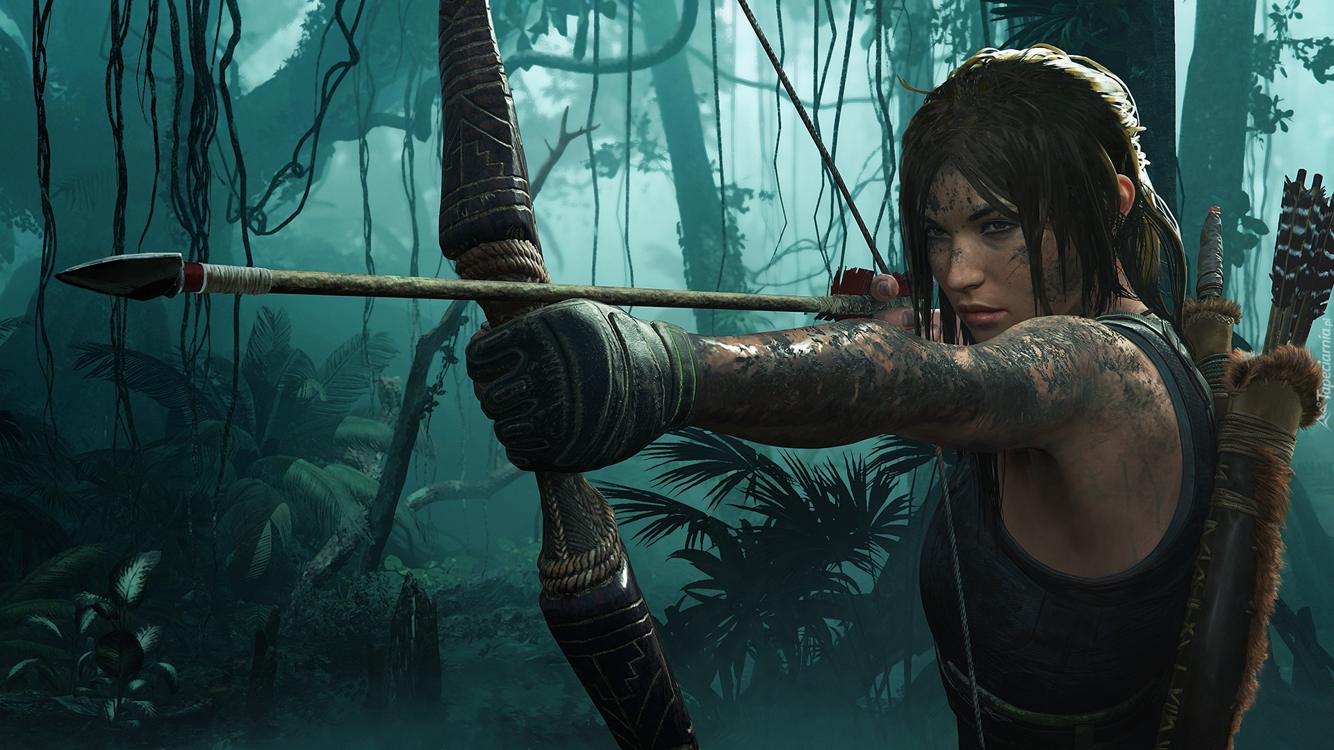 Lara Croft, Łuk, Dżungla, Gra, Shadow of the Tomb Raider