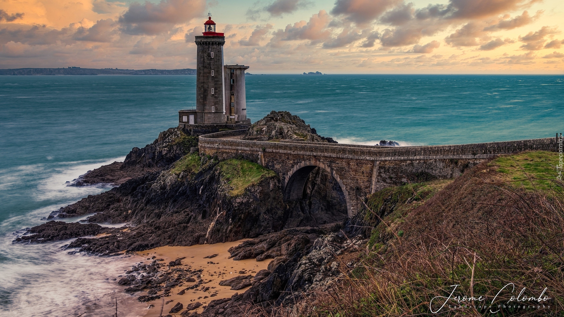 Latarnia morska, Phare du Petit Minou, Most, Morze, Droga, Skały, Gmina Plouzane, Bretania, Francja