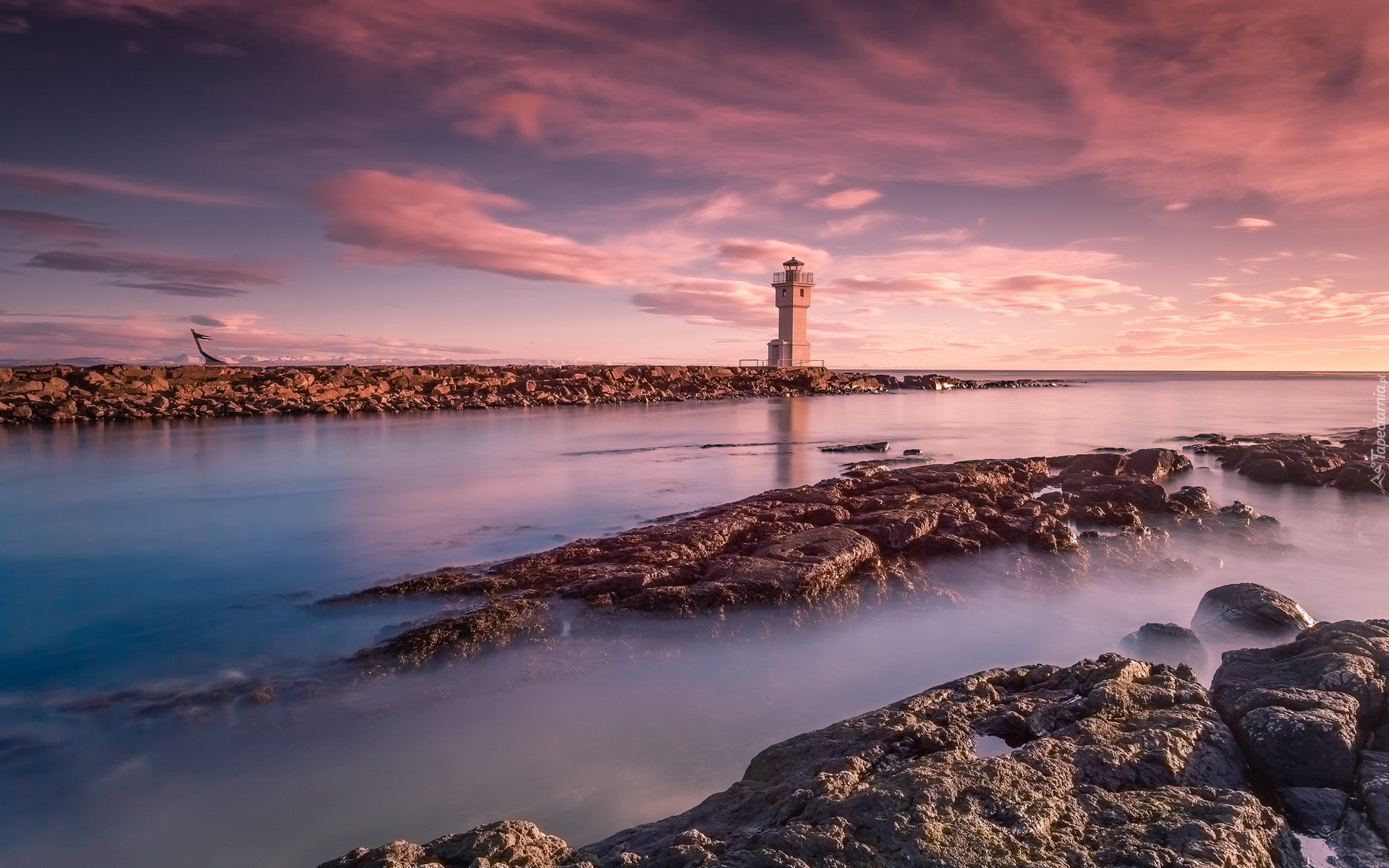 Islandia, Latarnia morska, Wybrzeże, Skały