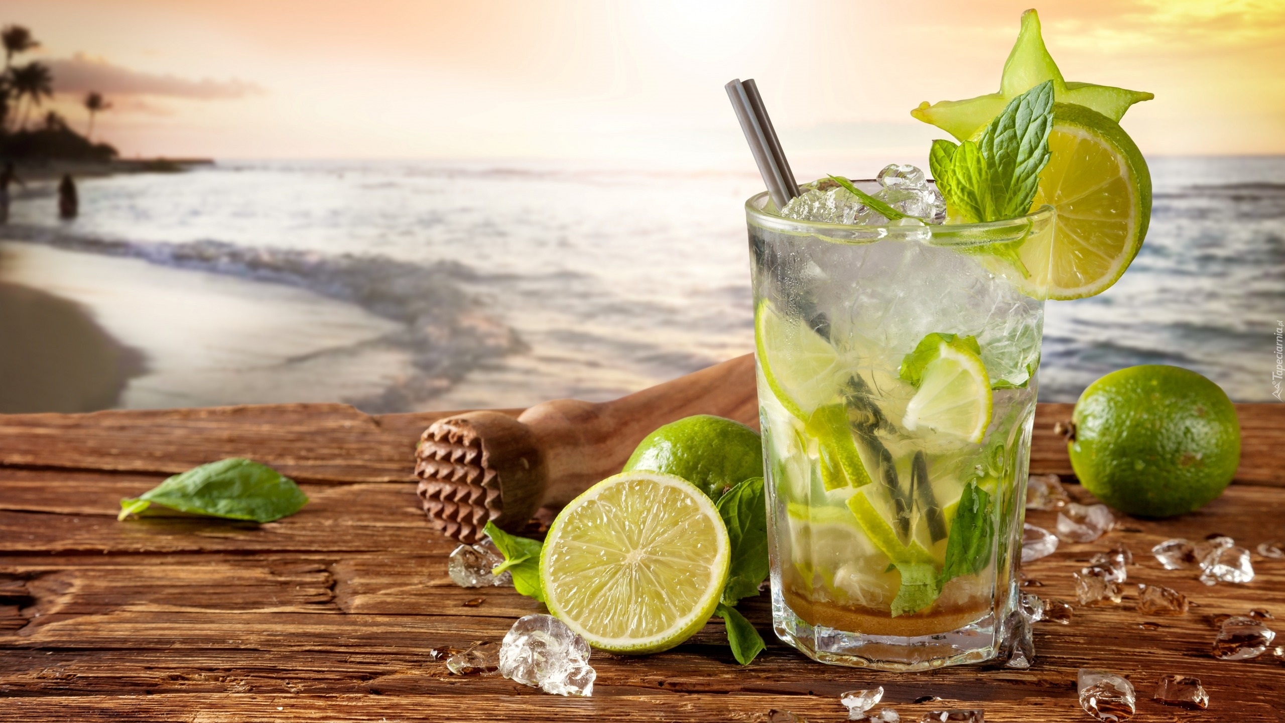 Drink, Mojito, Limonki, Szklanka, Lód