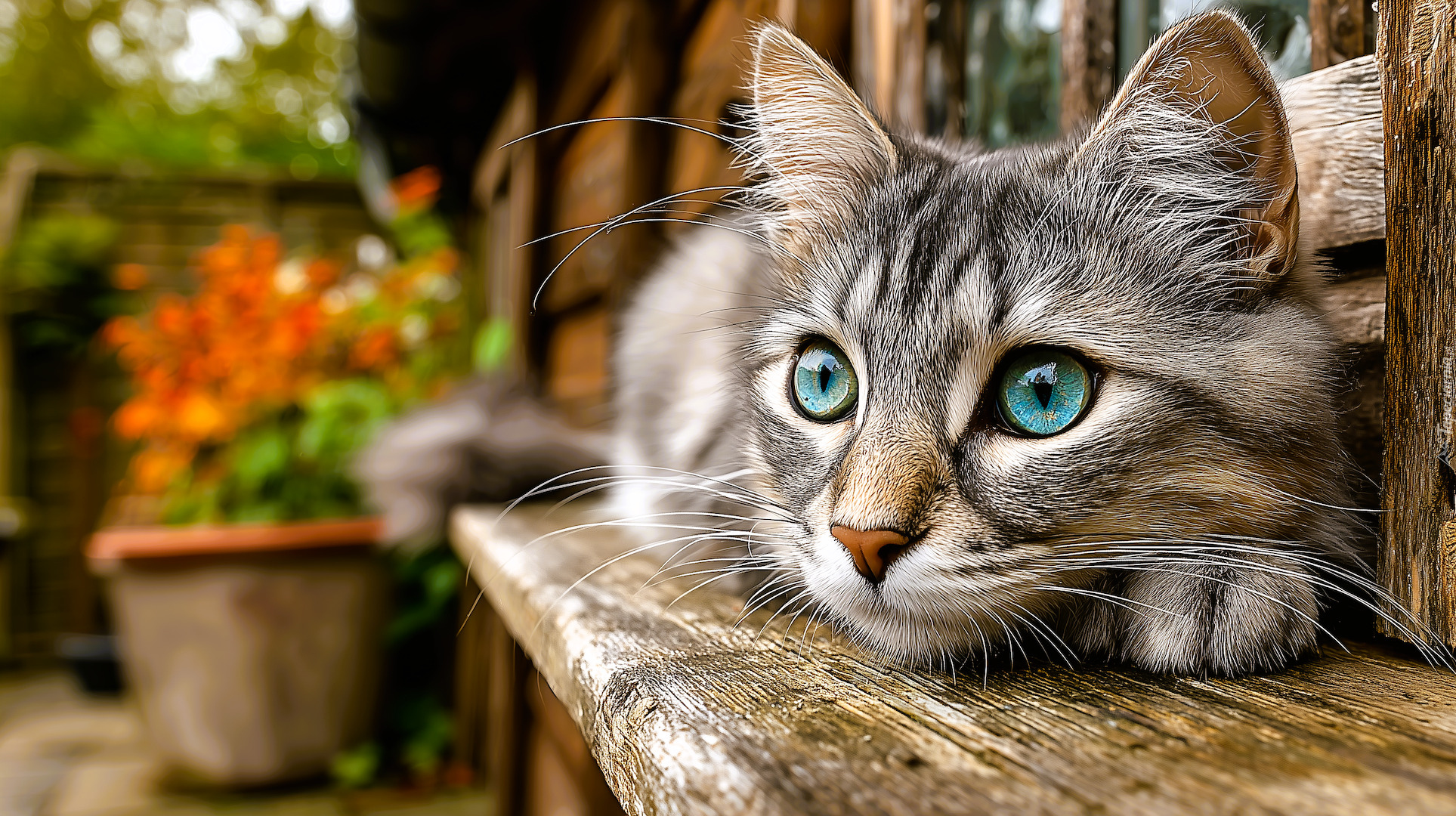 Kot, Ławka, Drewniana, Grafika