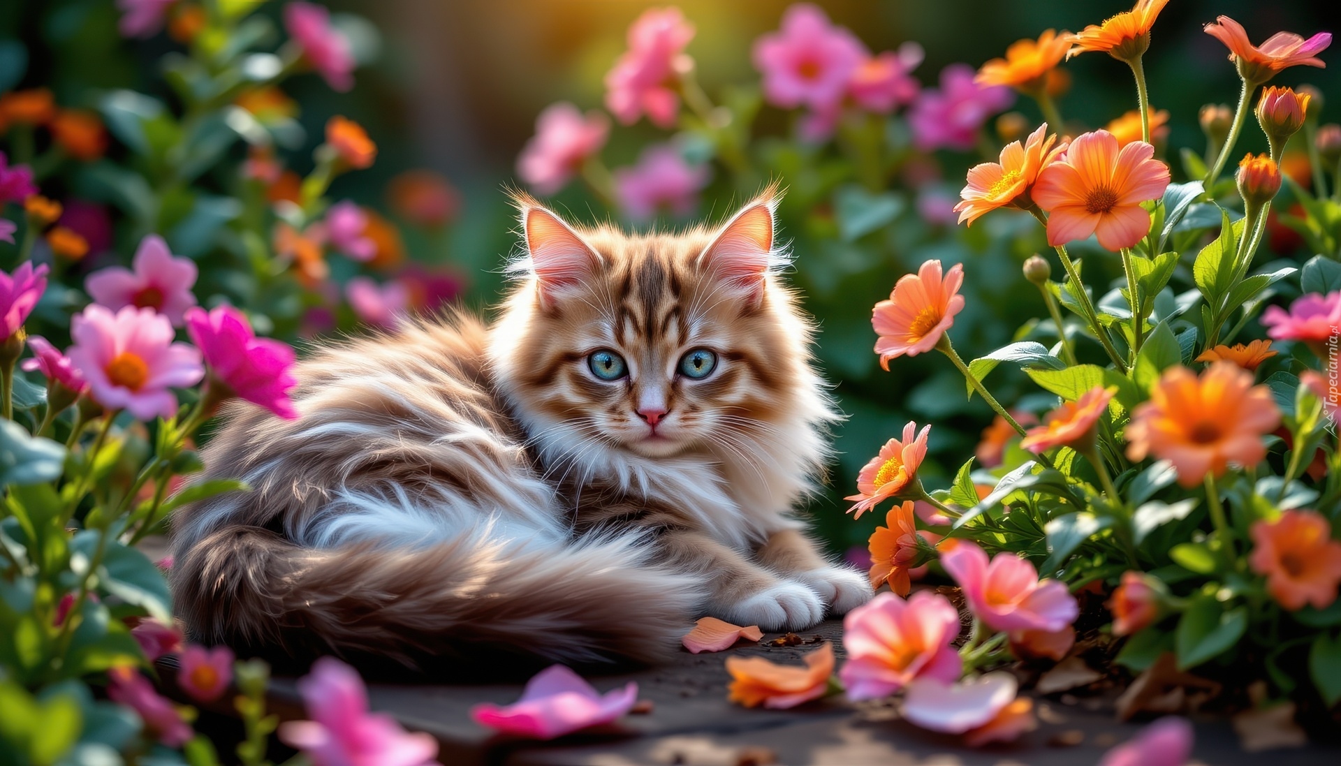 Rudy, Kot, Kwiaty, Grafika AI