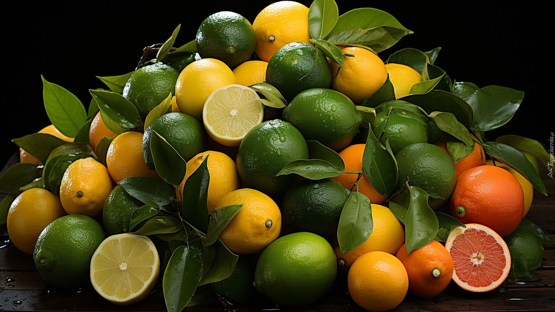 Cytryny, Limonki, Zielone, Listki, AI