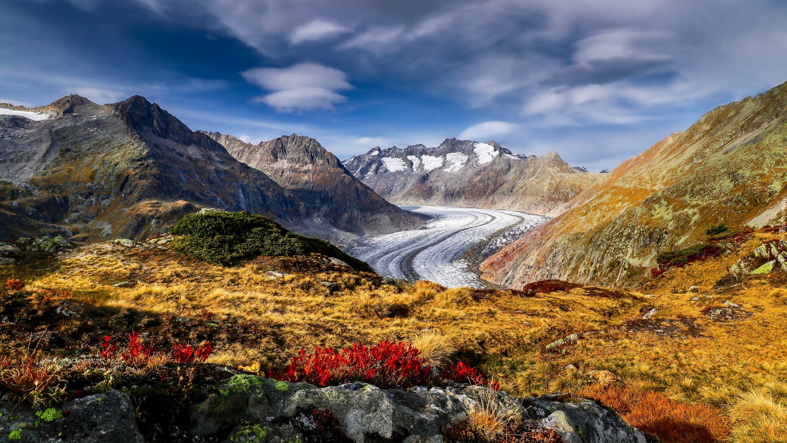 Szwajcaria, Góry, Alpy Berneńskie, Lodowiec, Aletschgletscher